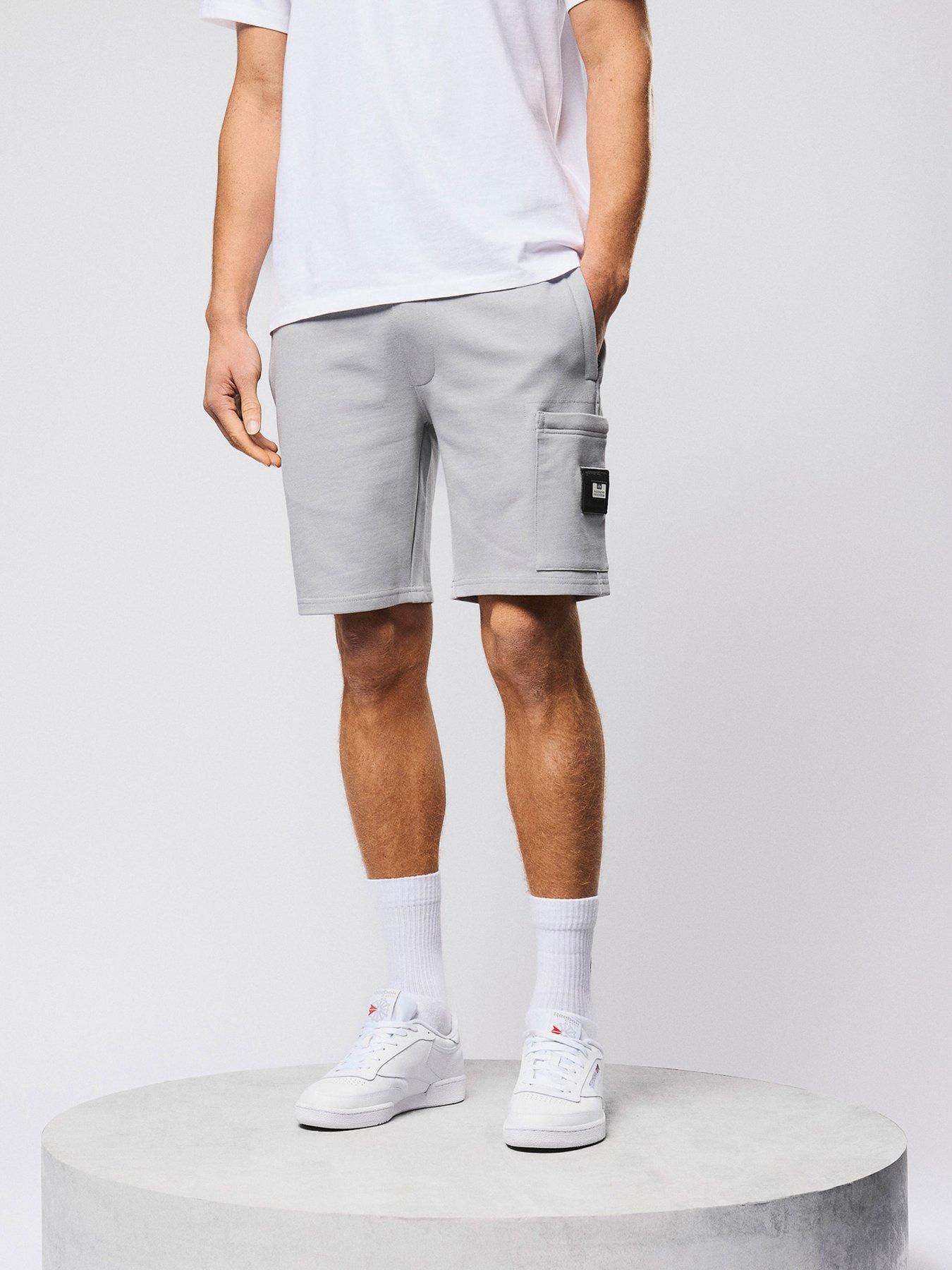  image of weekend-offender-hawkins-cargo-sweat-shorts-grey