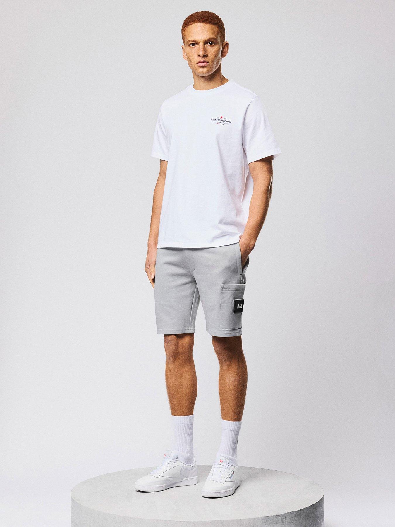  image of weekend-offender-hawkins-cargo-sweat-shorts-grey