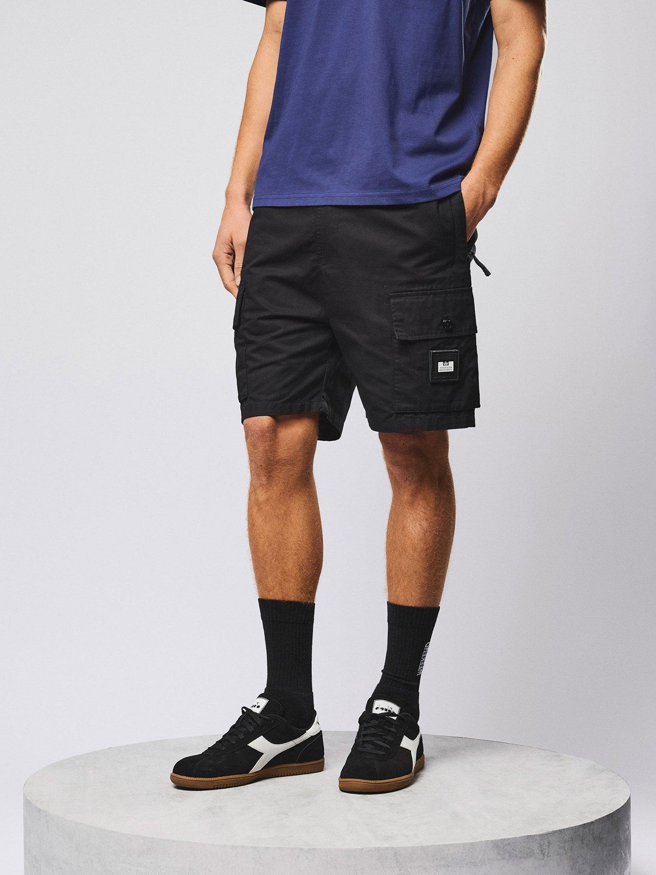  image of weekend-offender-scopello-flat-pocket-cargo-shorts-black