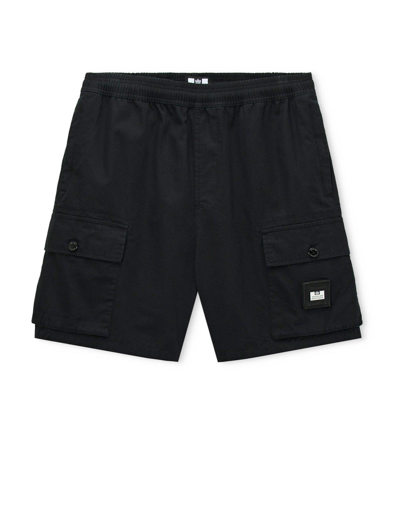  image of weekend-offender-scopello-flat-pocket-cargo-shorts-black