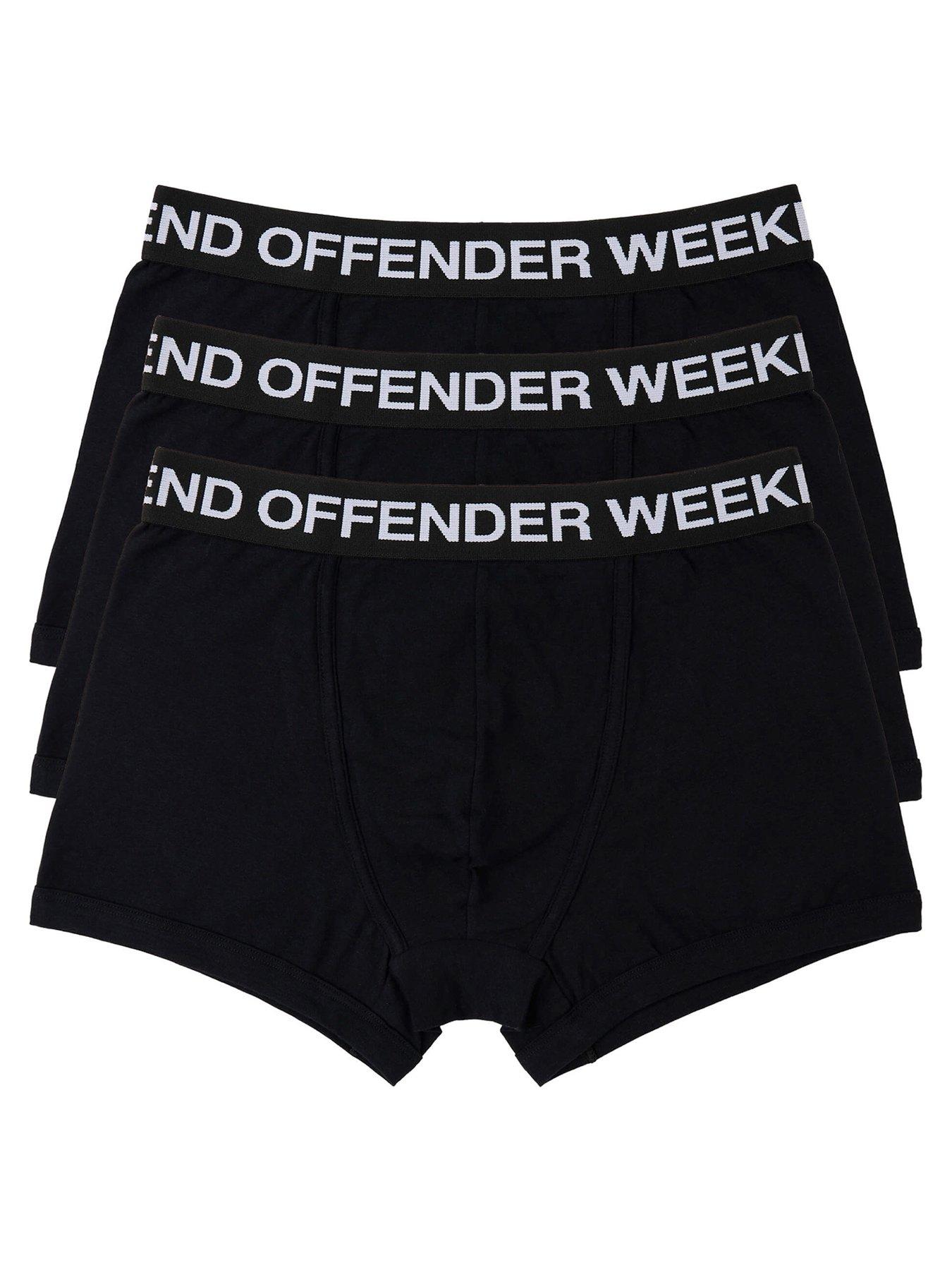 Weekend Offender 3 Pack Boxer Shorts - Black