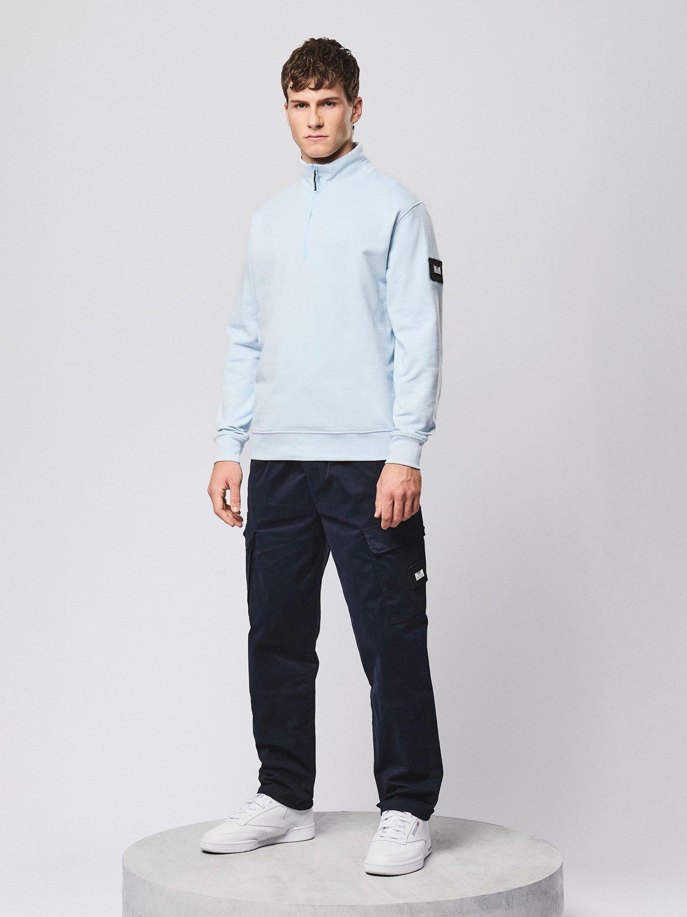  image of weekend-offender-kraviz-14-zip-sweatshirt-light-blue