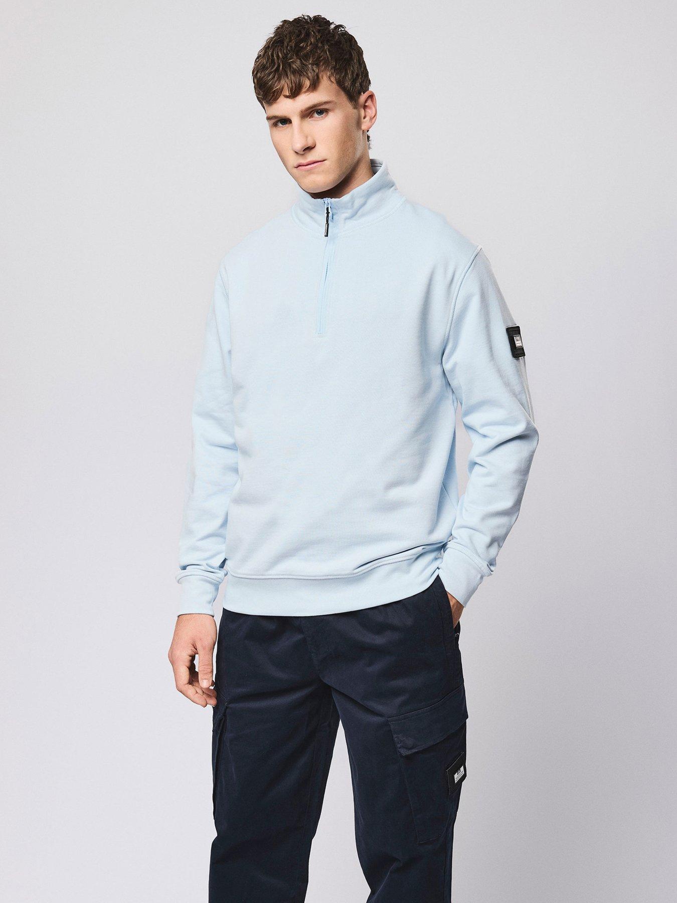  image of weekend-offender-kraviz-14-zip-sweatshirt-light-blue