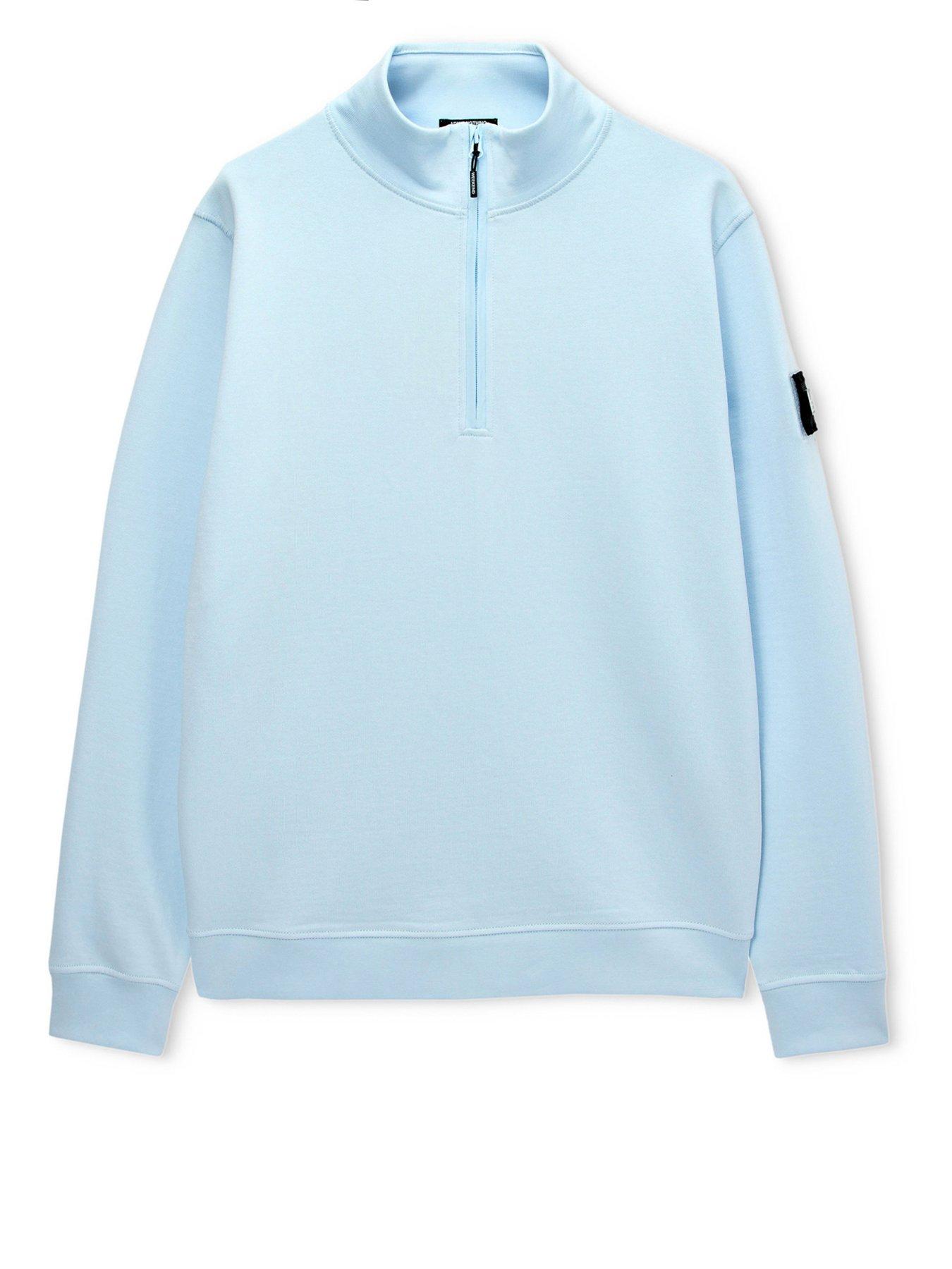  image of weekend-offender-kraviz-14-zip-sweatshirt-light-blue