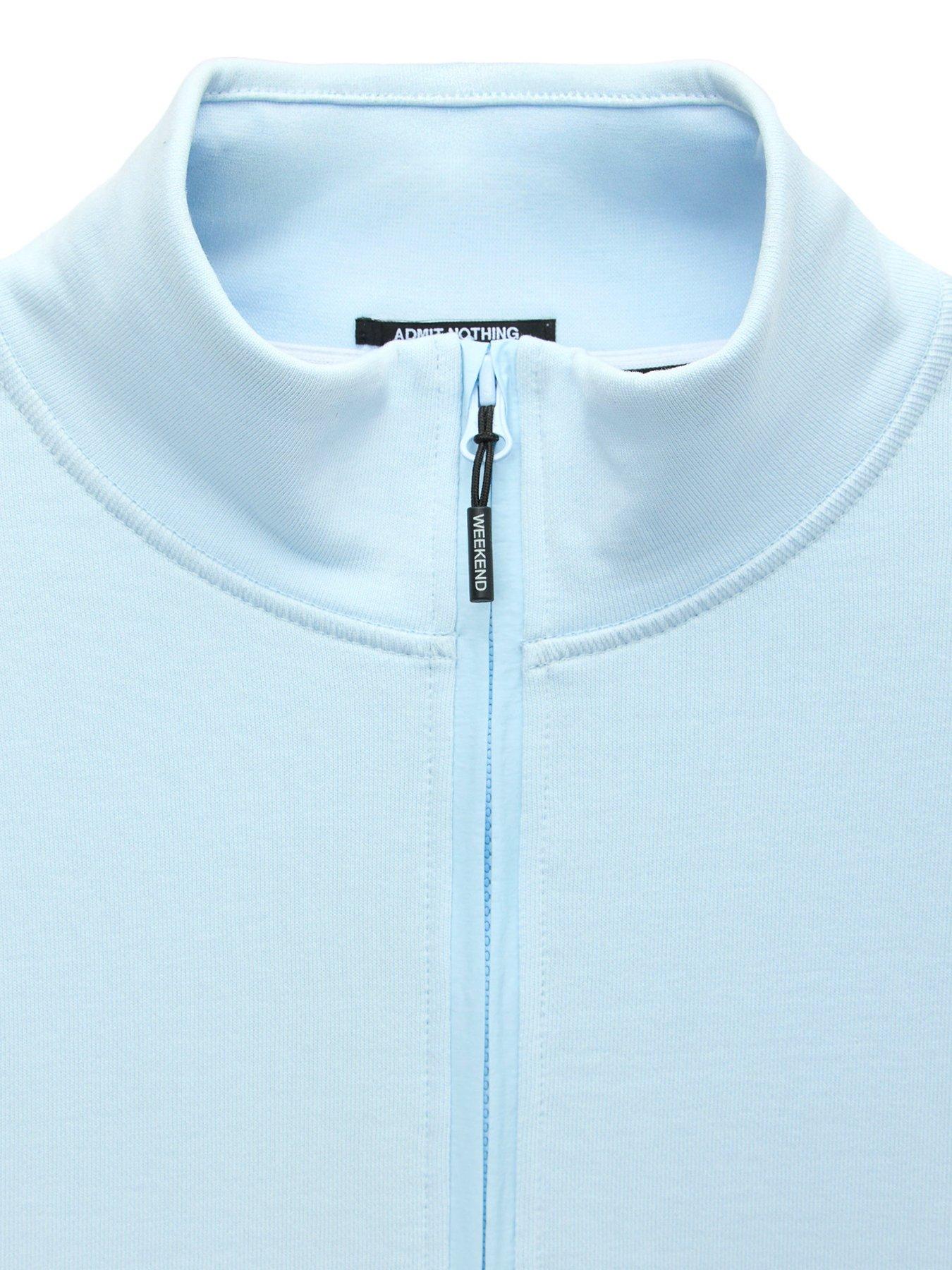  image of weekend-offender-kraviz-14-zip-sweatshirt-light-blue