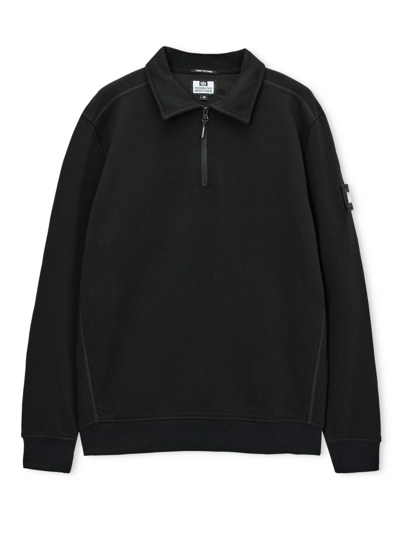  image of weekend-offender-weekend-offender-sidi-collared-sweatshirt-black