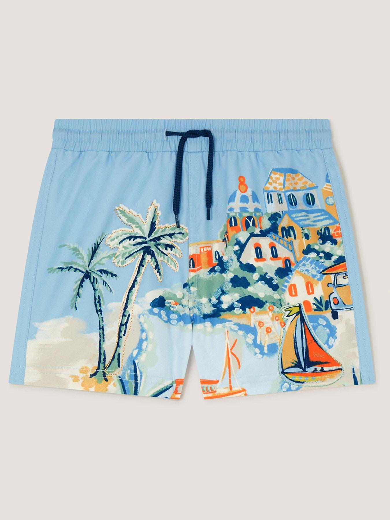 Monsoon Boys Scenic Swim Shorts - Blue