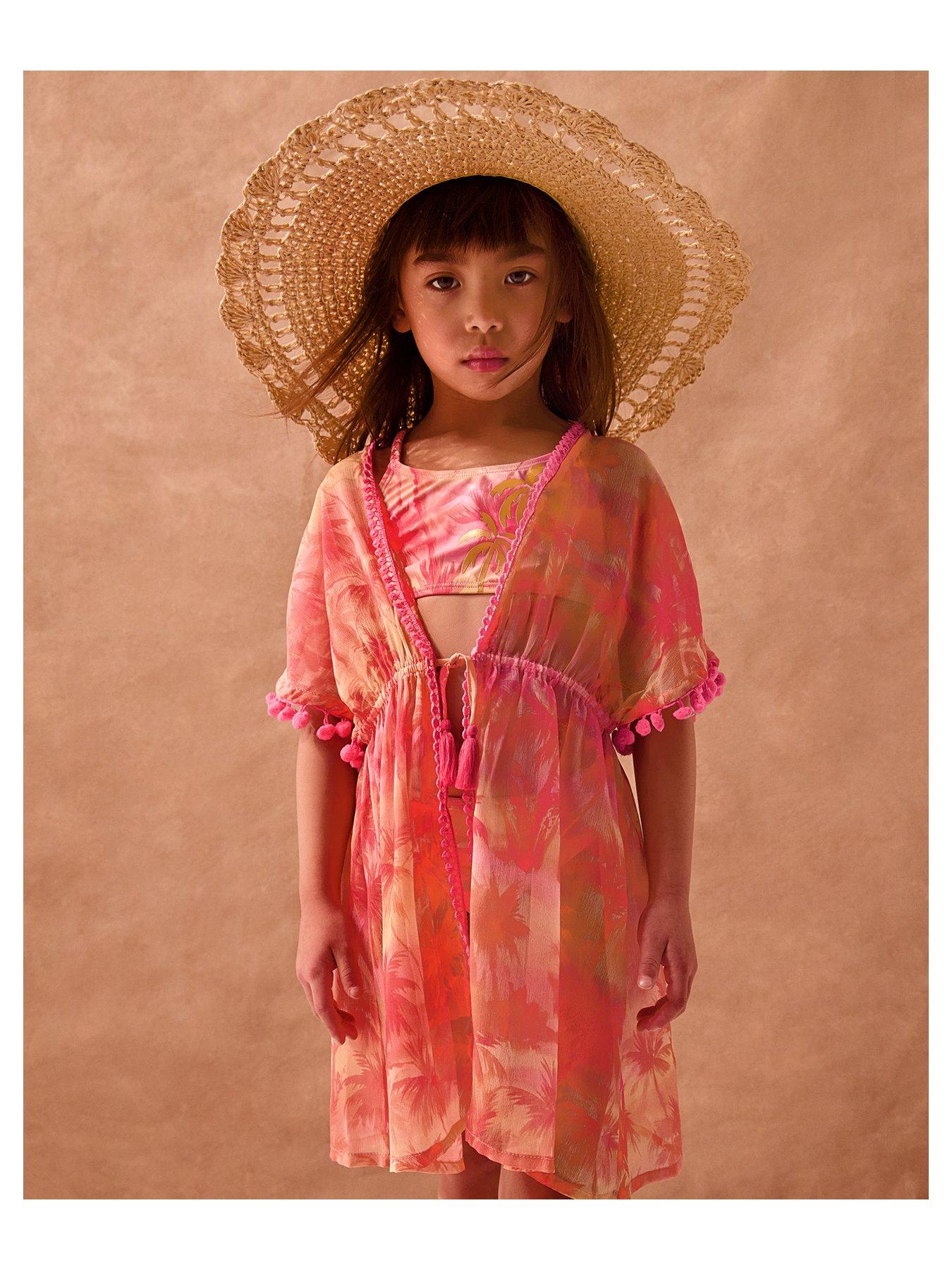 monsoon-girls-ombre-palm-print-kaftan-orange