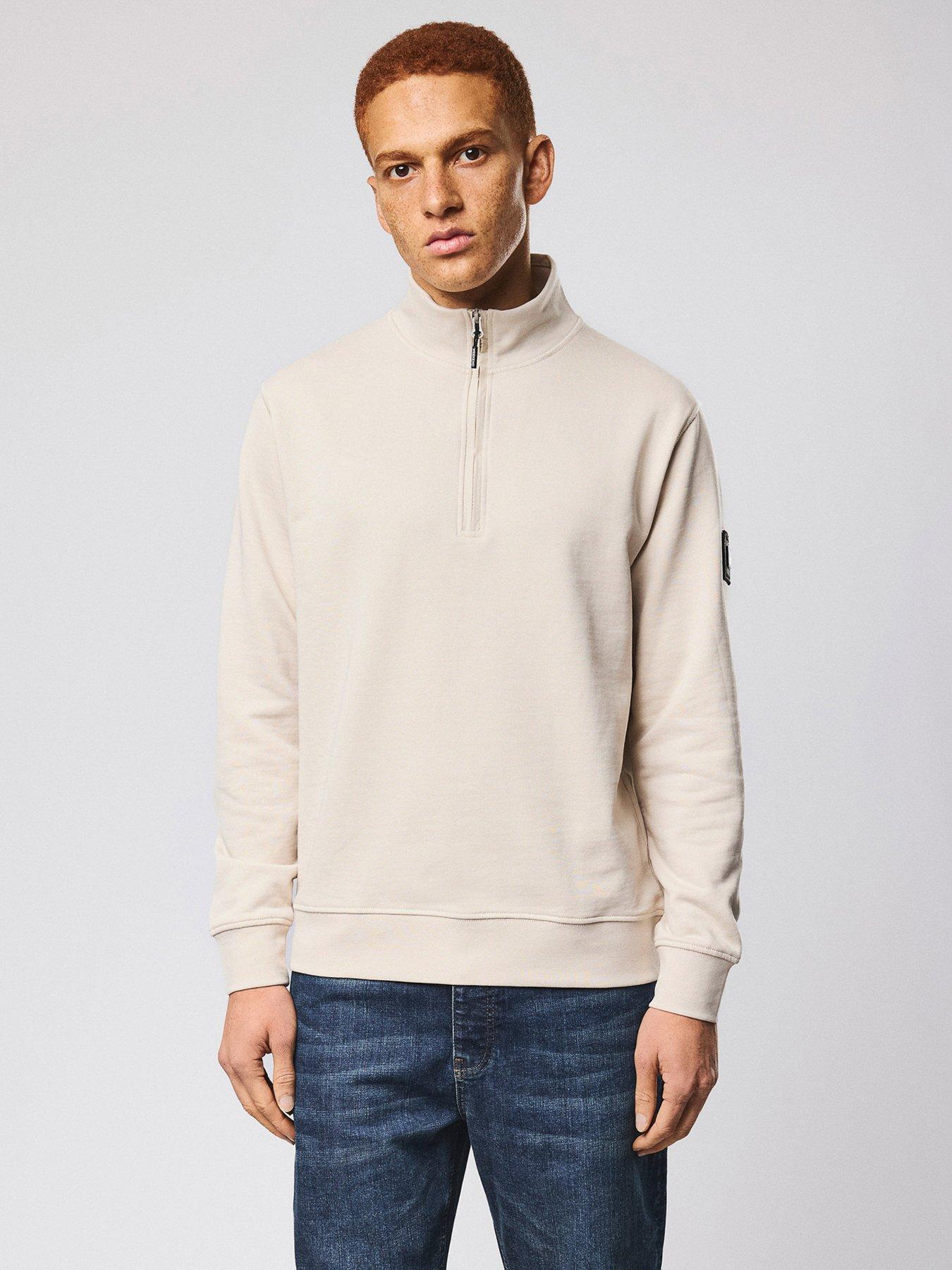  image of weekend-offender-kraviz-14-zip-sweatshirt-beige
