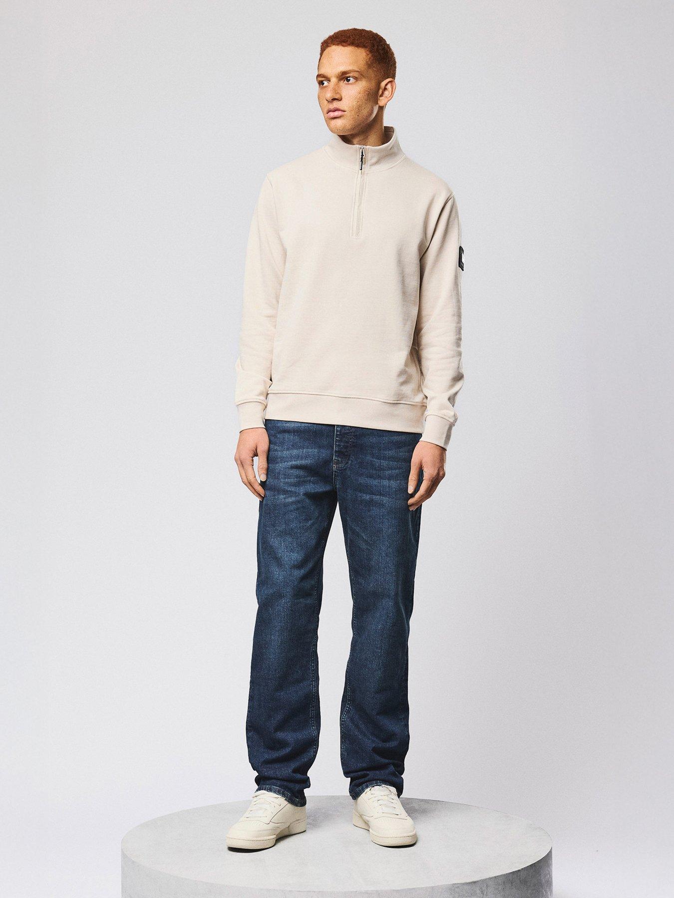  image of weekend-offender-kraviz-14-zip-sweatshirt-beige