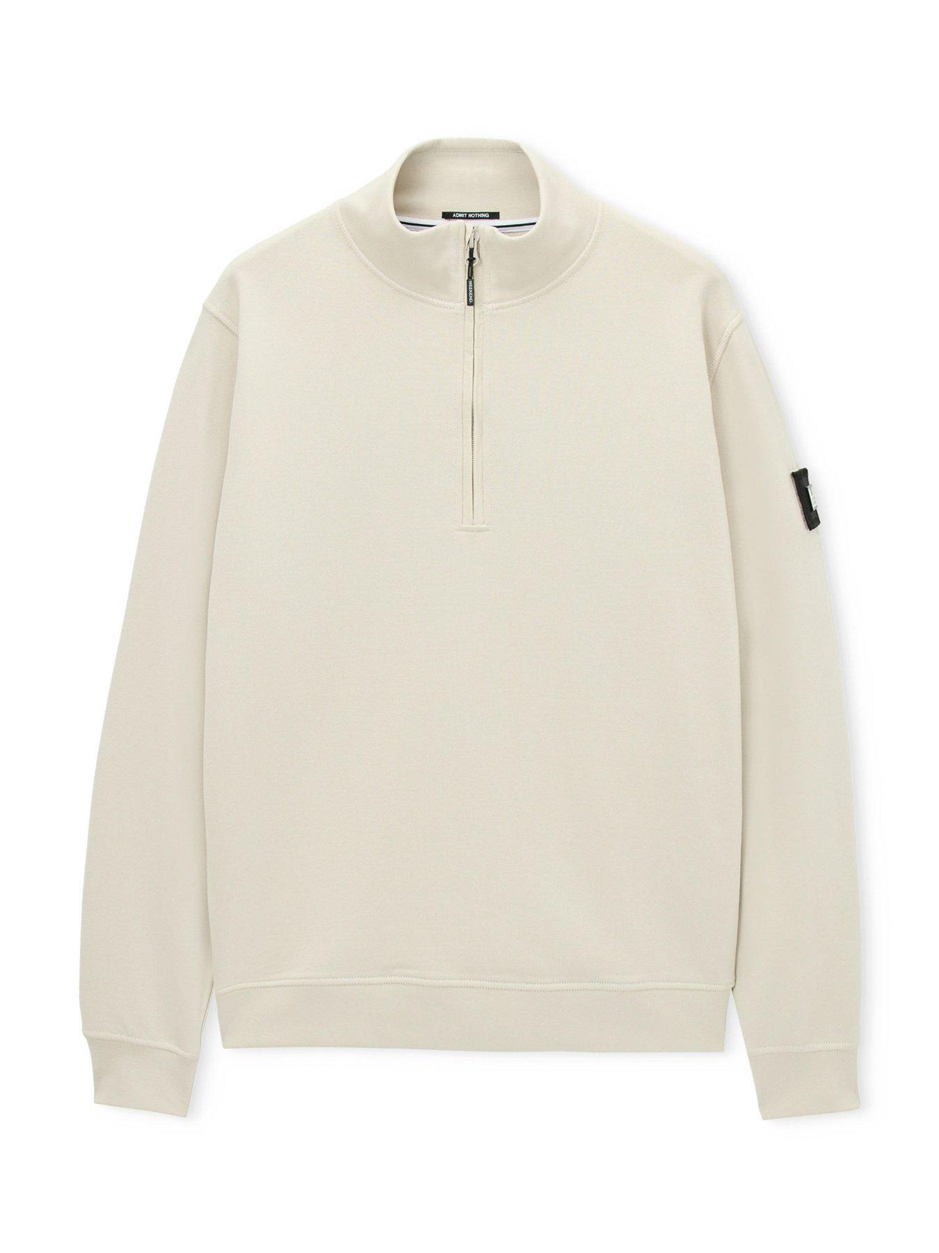  image of weekend-offender-kraviz-14-zip-sweatshirt-beige