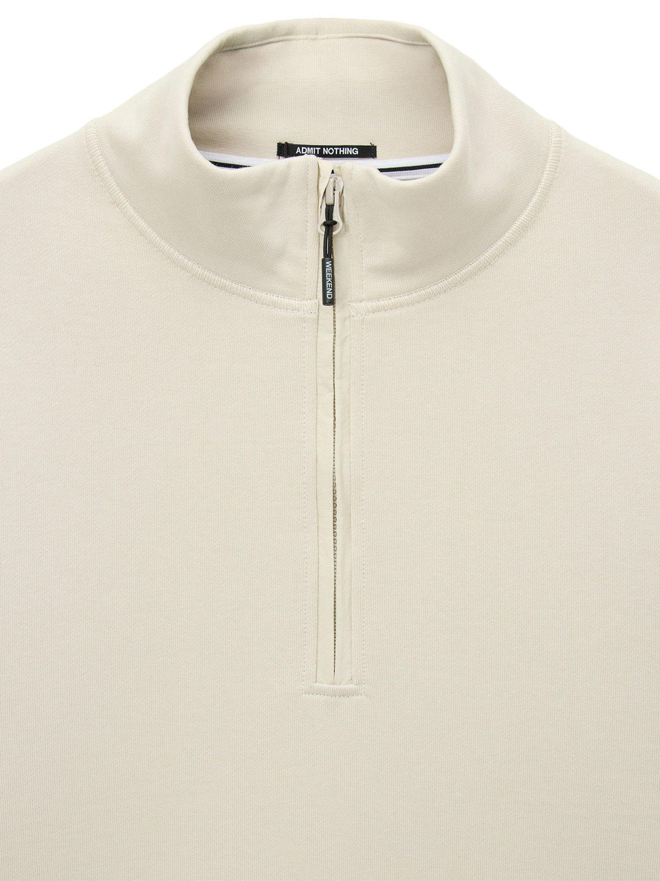  image of weekend-offender-kraviz-14-zip-sweatshirt-beige