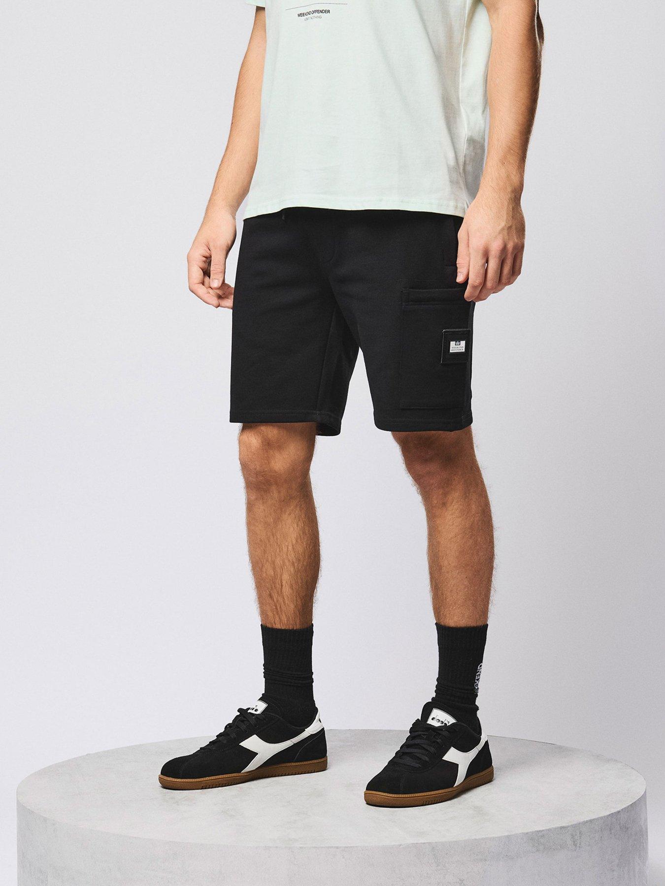  image of weekend-offender-hawkins-cargo-sweat-shorts-black