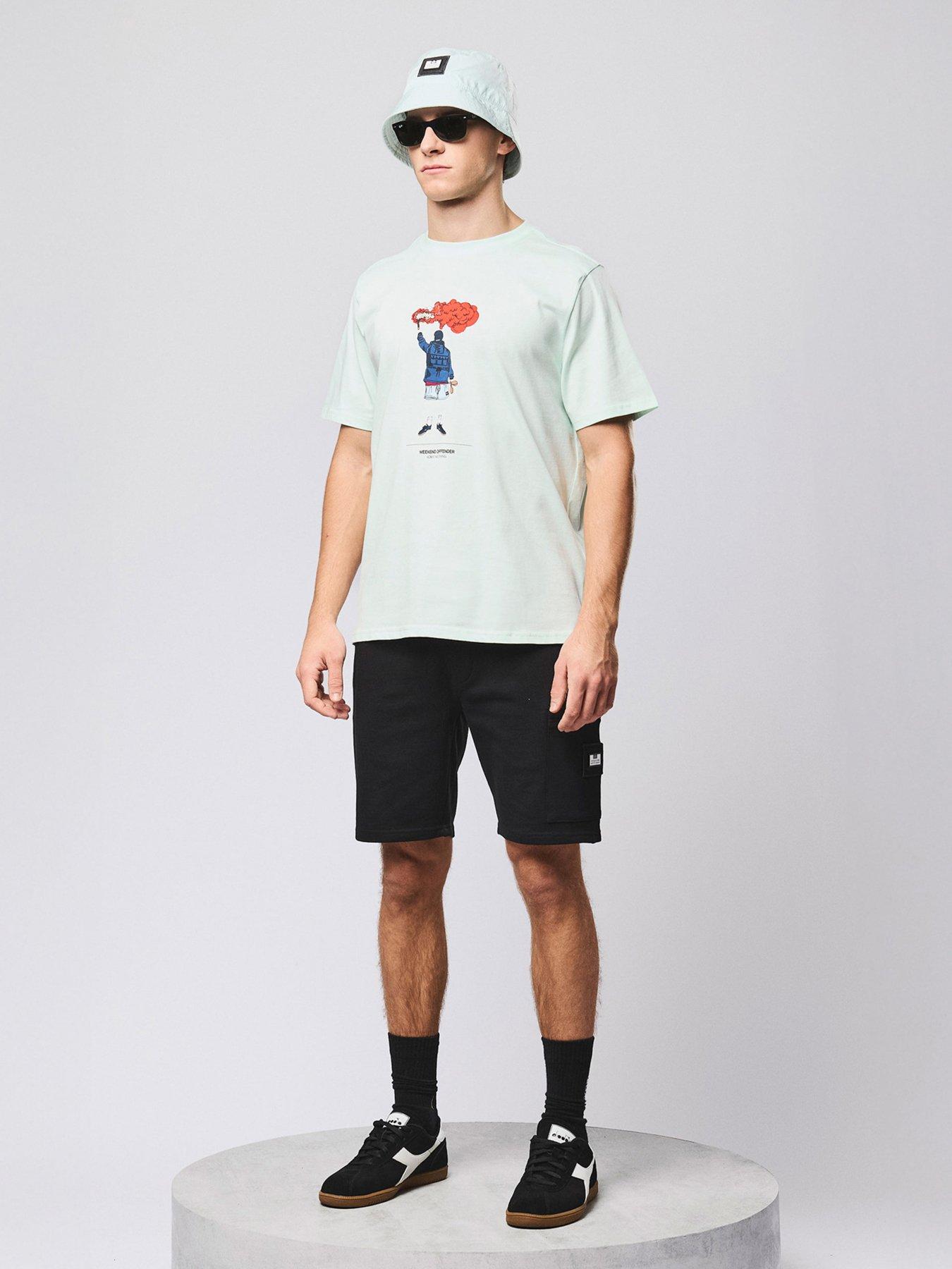  image of weekend-offender-hawkins-cargo-sweat-shorts-black