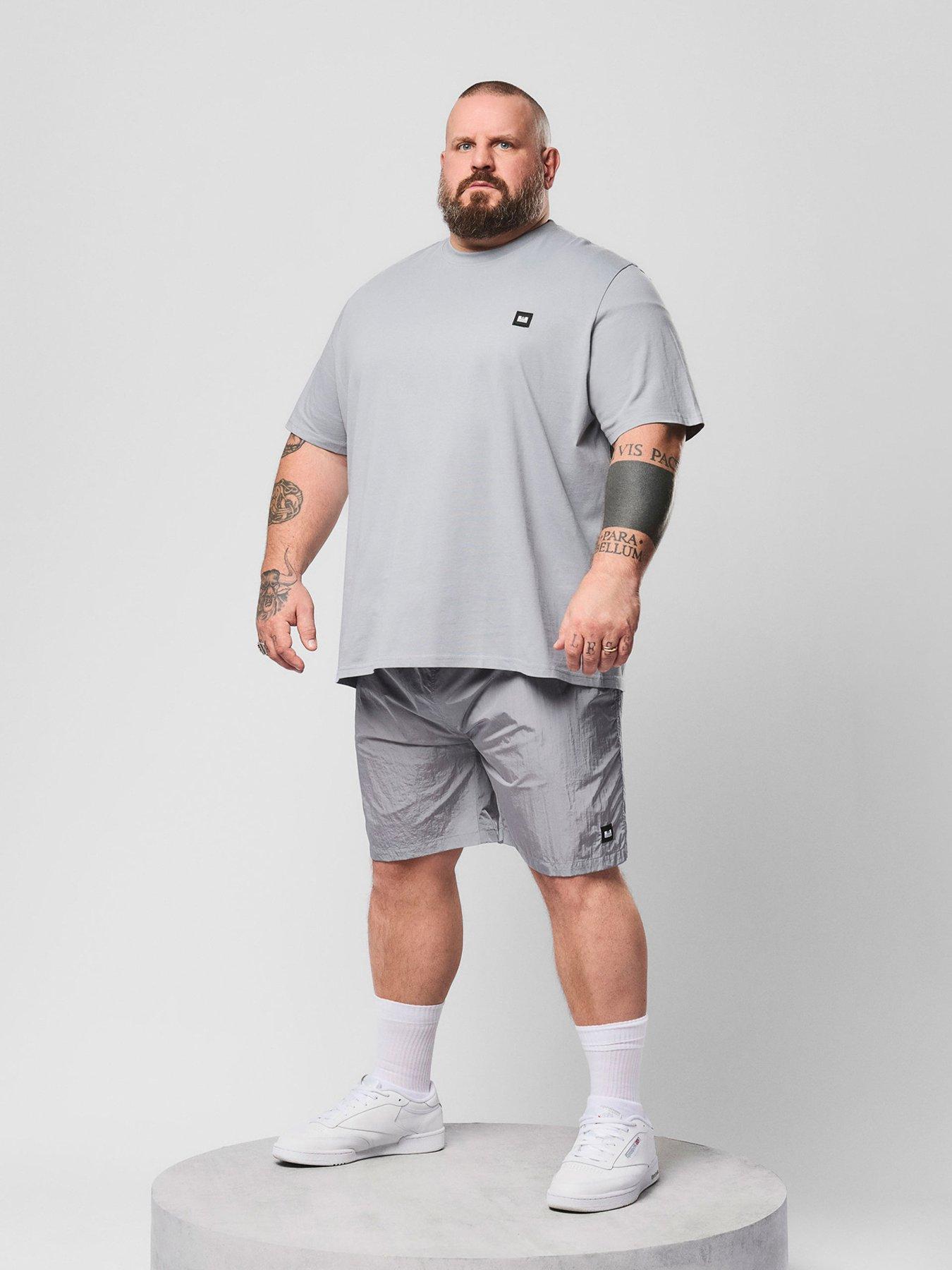  image of weekend-offender-big-and-tall-stacks-drawstring-swim-shorts-grey