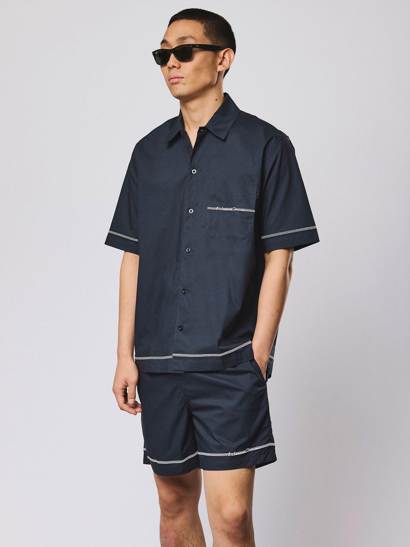  image of weekend-offender-senia-short-sleeve-shirt-navy