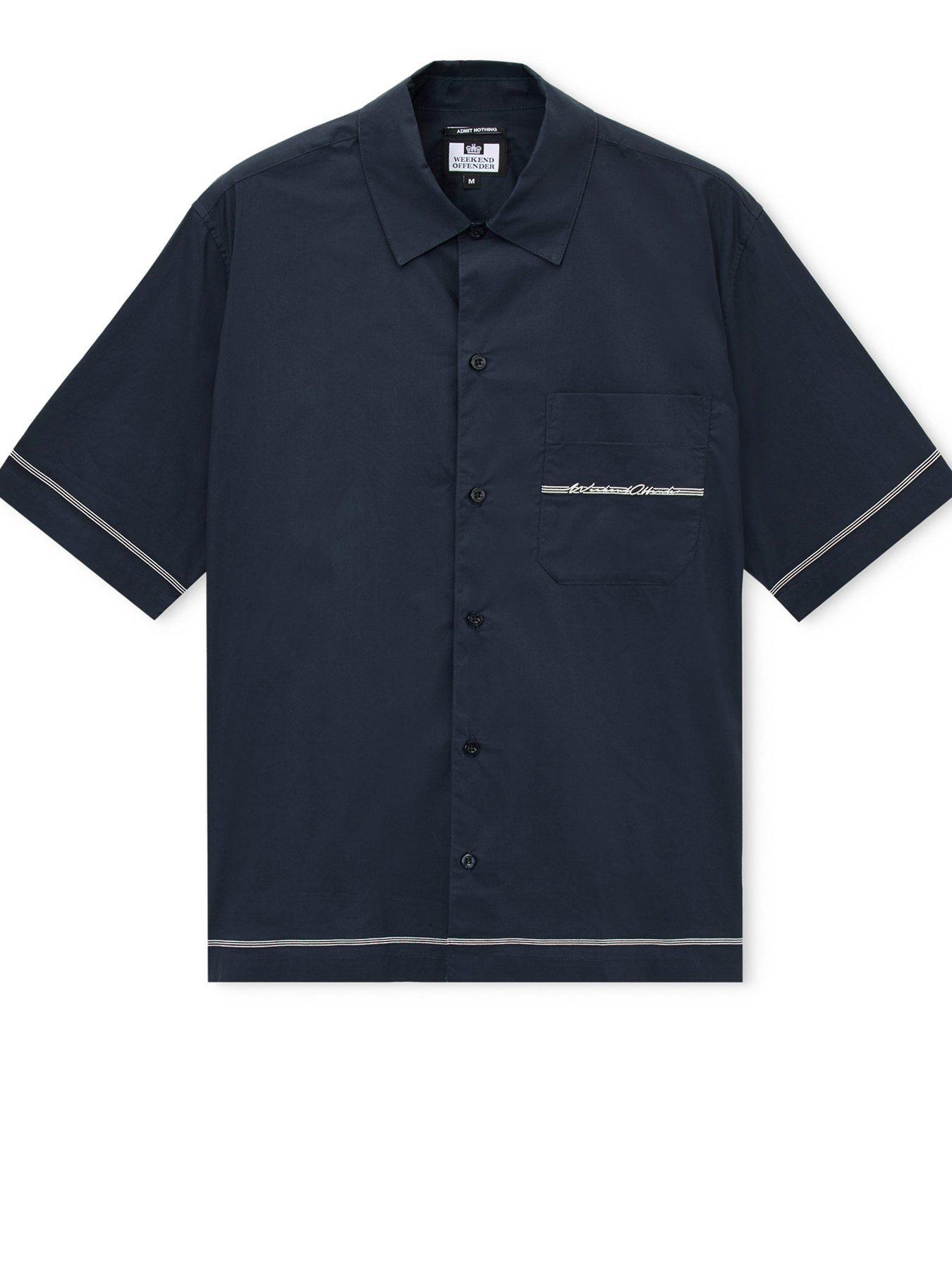  image of weekend-offender-senia-short-sleeve-shirt-navy
