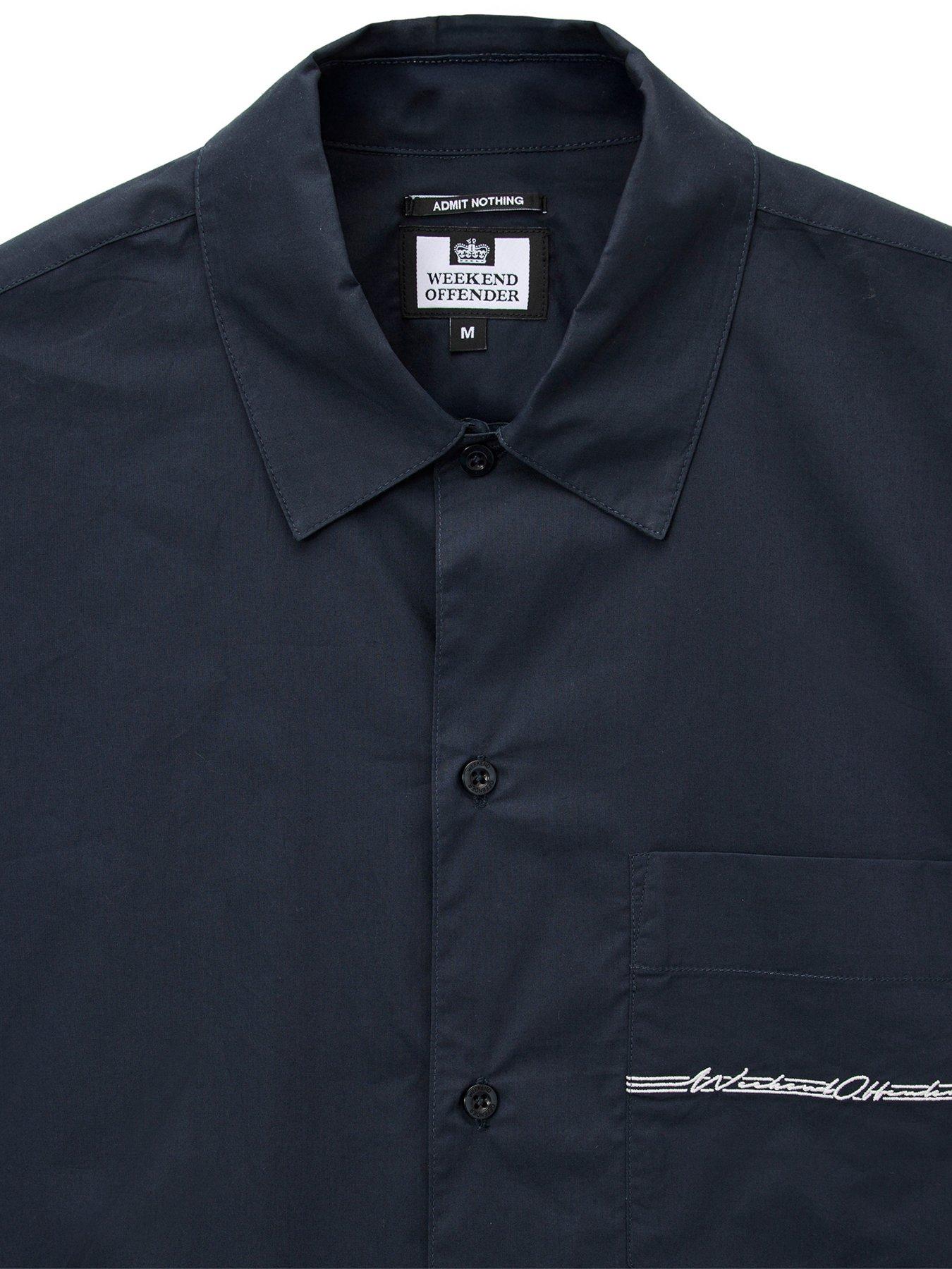  image of weekend-offender-senia-short-sleeve-shirt-navy