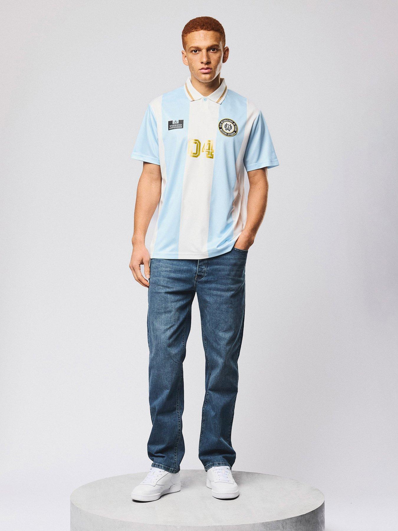 Weekend Offender Moulay Football Shirt - Light Blue