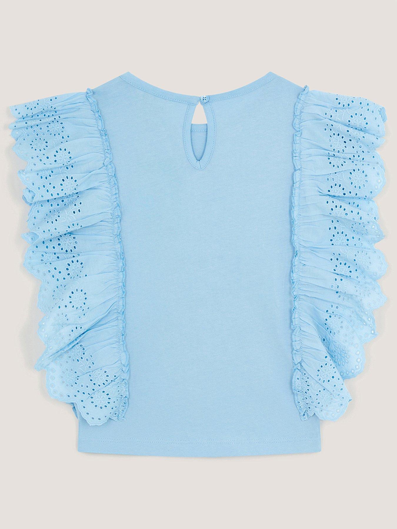 Image 3 of 4 of Monsoon Girls Strawberry Sequin T-shirt - Blue