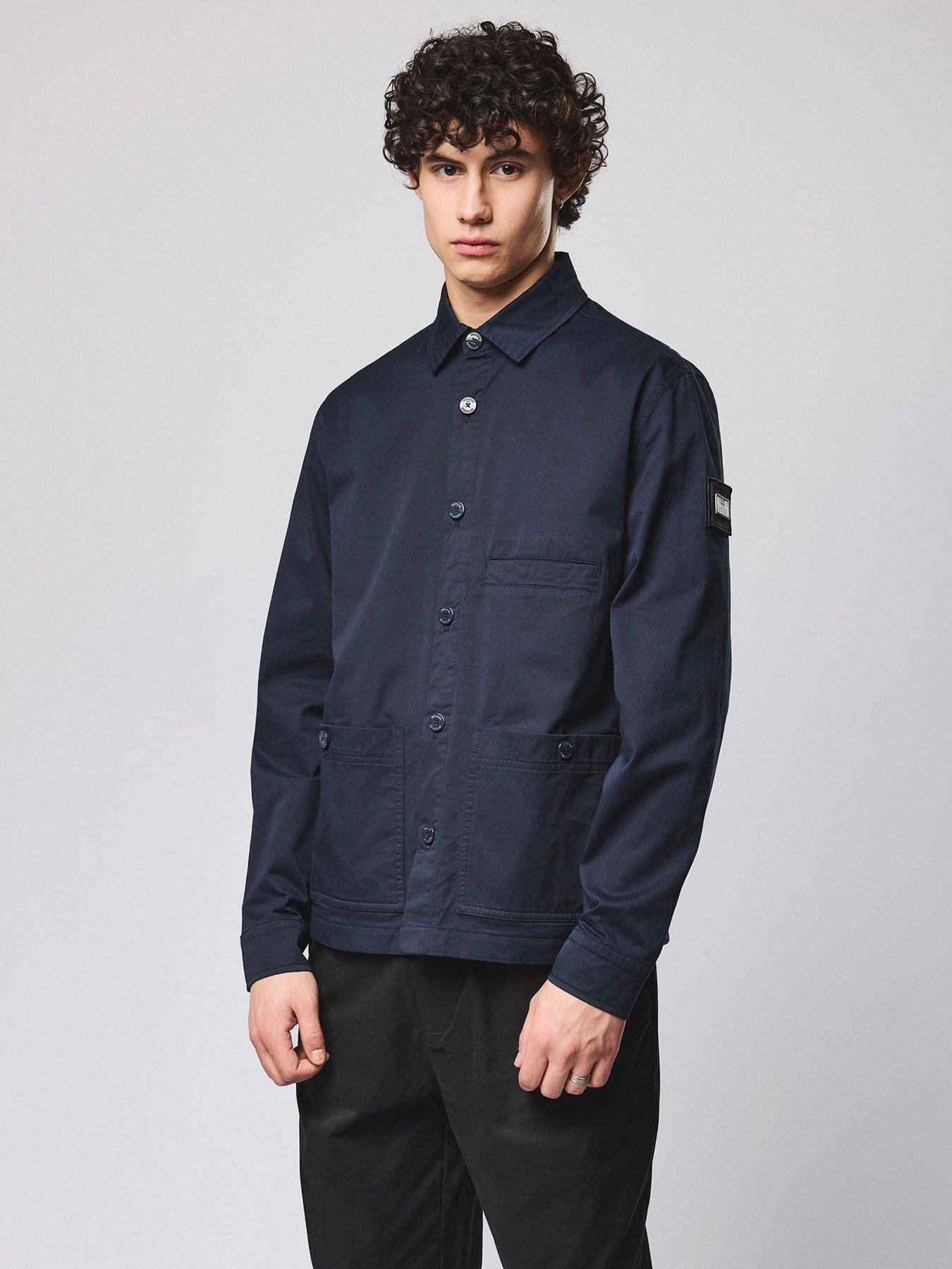  image of weekend-offender-weekend-offender-jerada-button-up-overshirt-navy