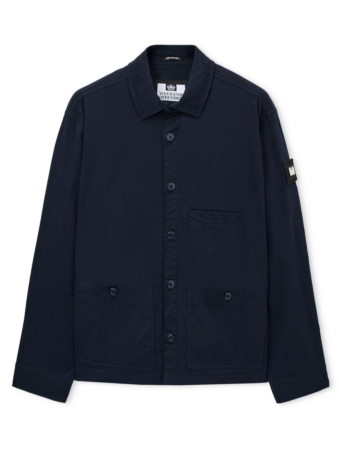  image of weekend-offender-weekend-offender-jerada-button-up-overshirt-navy