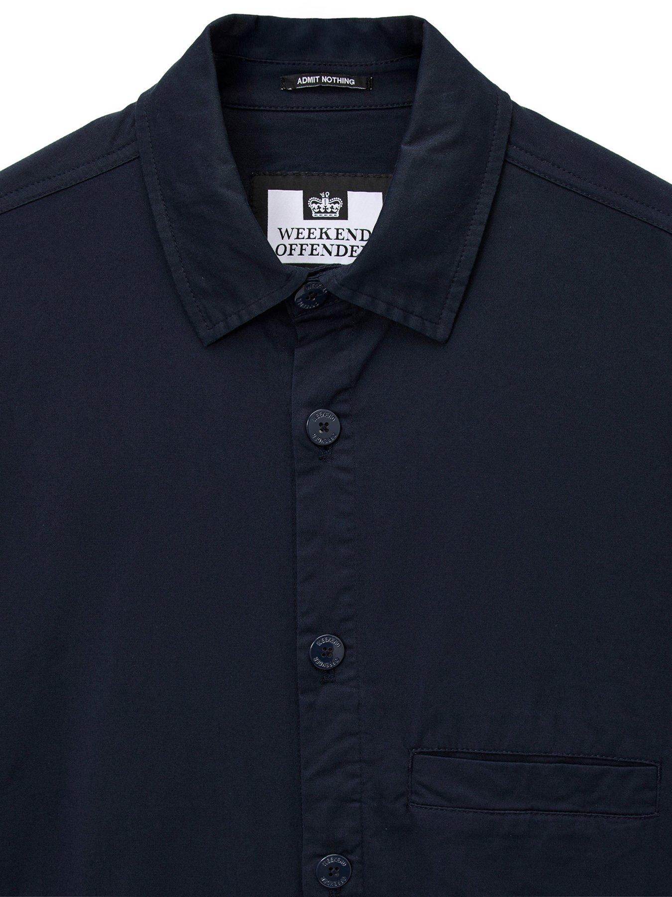 image of weekend-offender-weekend-offender-jerada-button-up-overshirt-navy