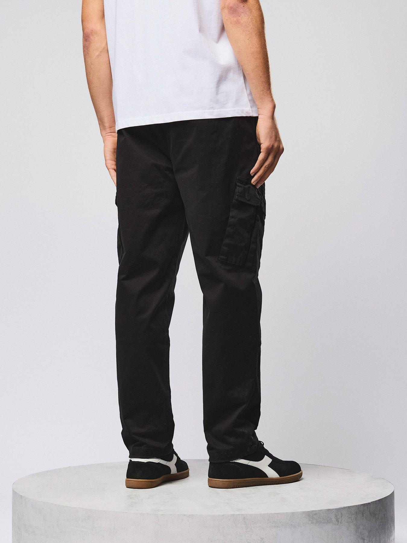  image of weekend-offender-weekend-offender-eldon-woven-cargo-trousers-black
