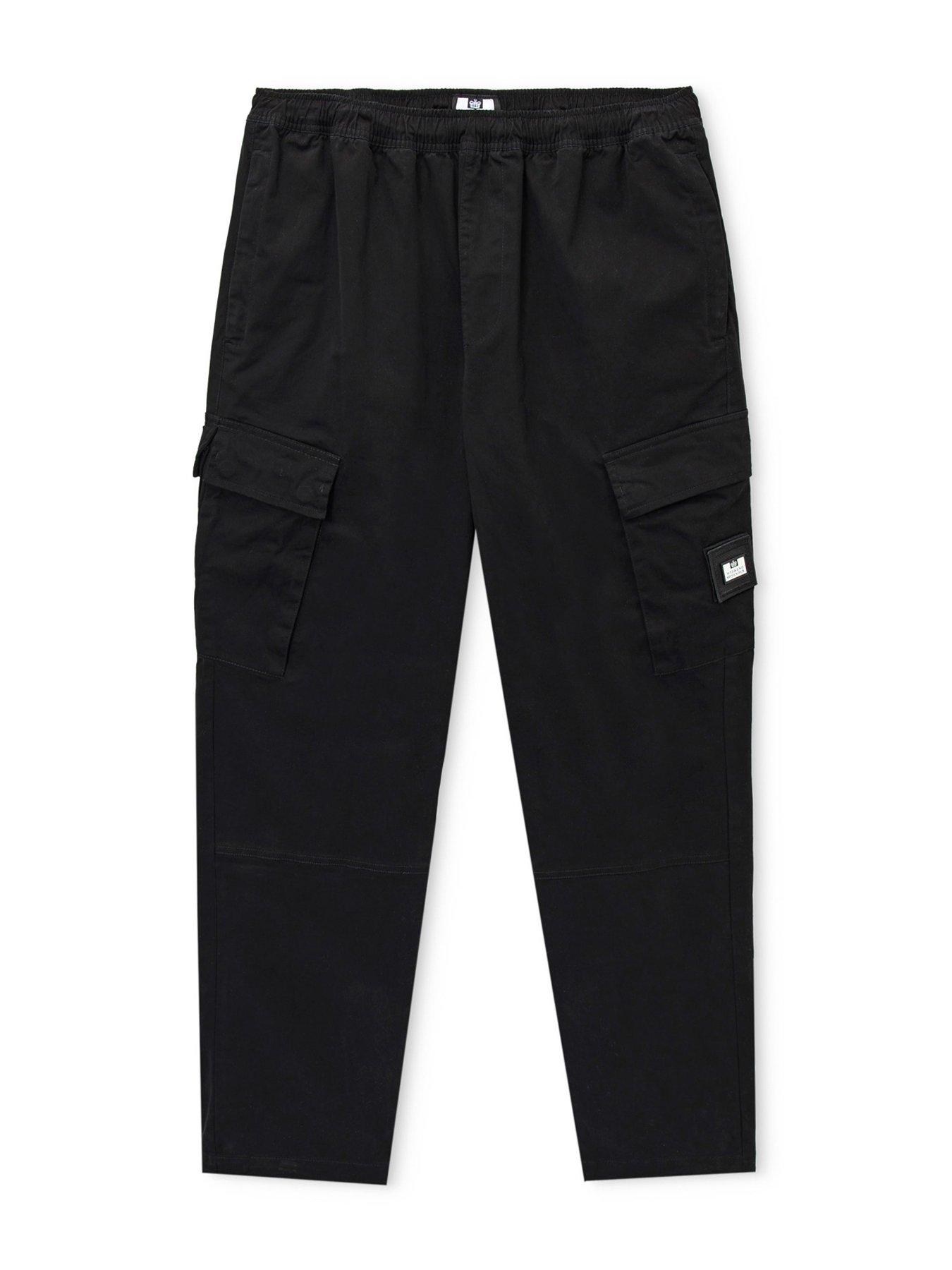  image of weekend-offender-weekend-offender-eldon-woven-cargo-trousers-black