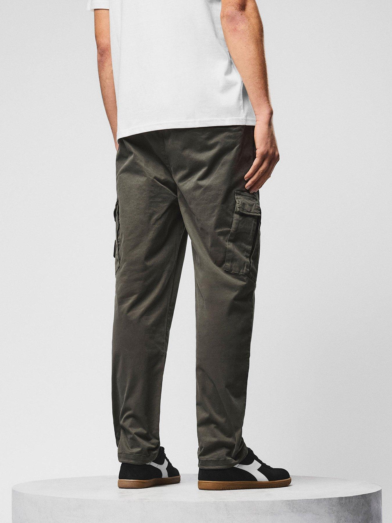 Image 3 of 6 of Weekend Offender Eldon Woven Cargo Trousers - Green