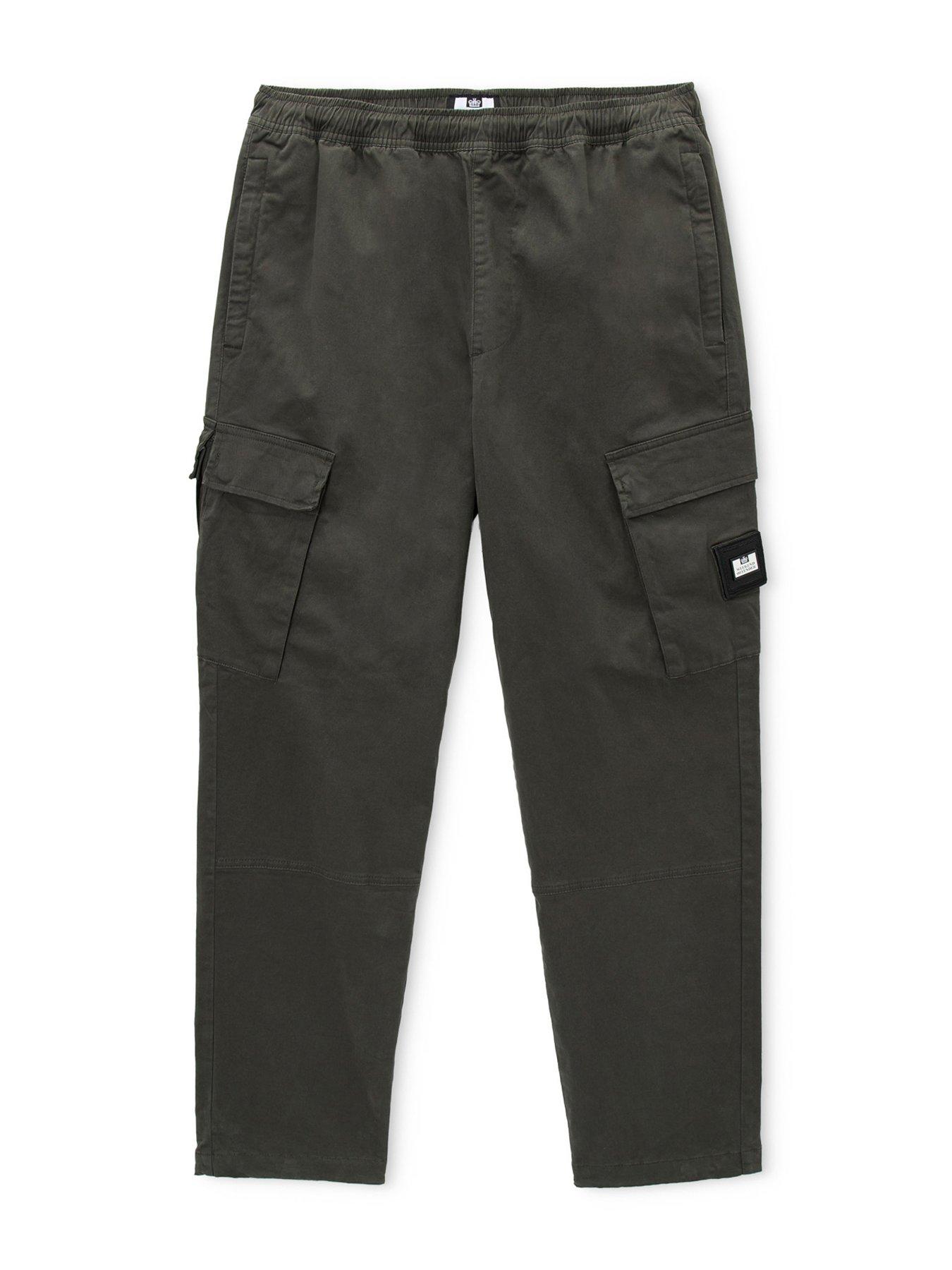 Image 4 of 6 of Weekend Offender Eldon Woven Cargo Trousers - Green
