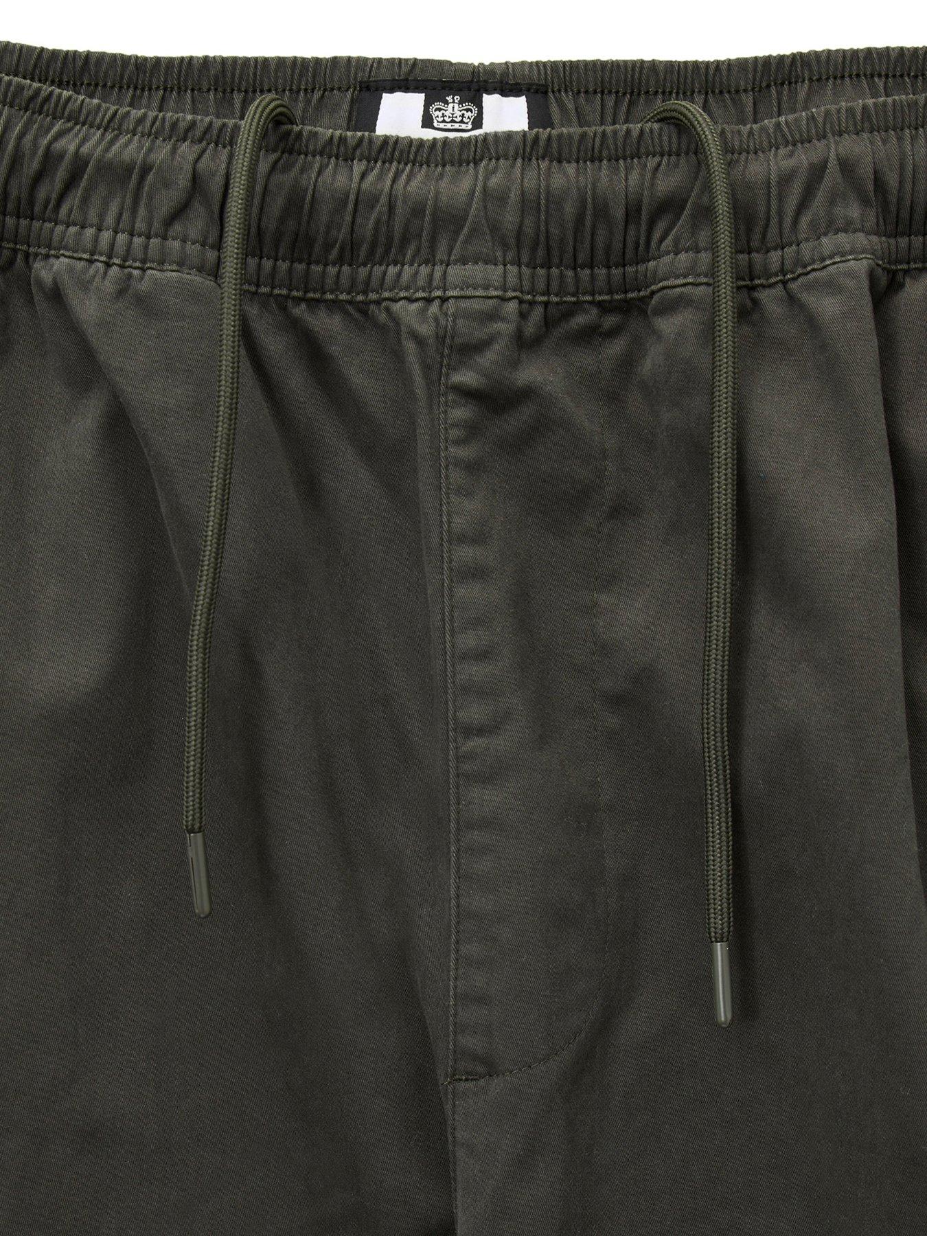 Image 5 of 6 of Weekend Offender Eldon Woven Cargo Trousers - Green