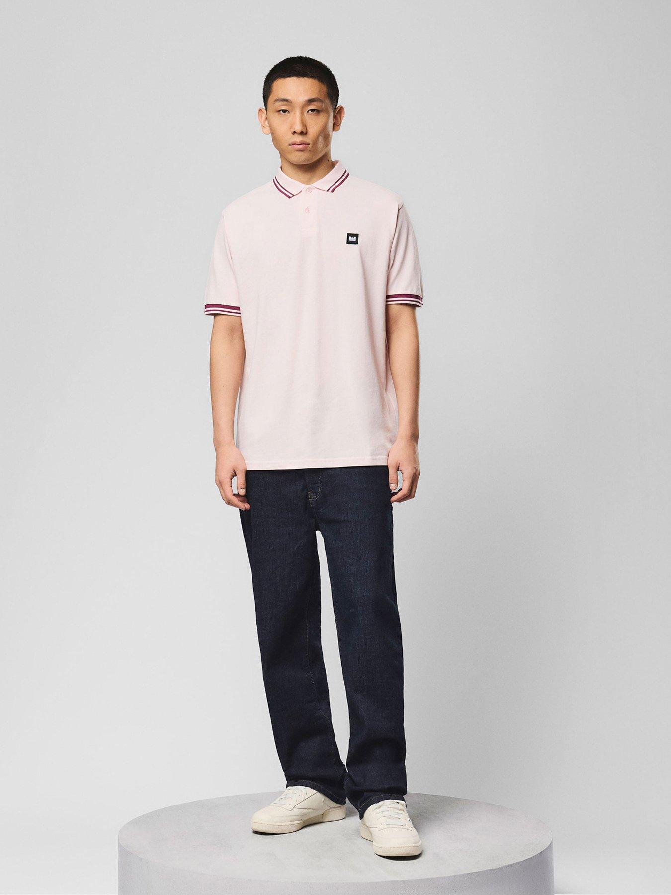 Image 1 of 7 of Weekend Offender Levanto Short Sleeve Polo Shirt - Light Pink