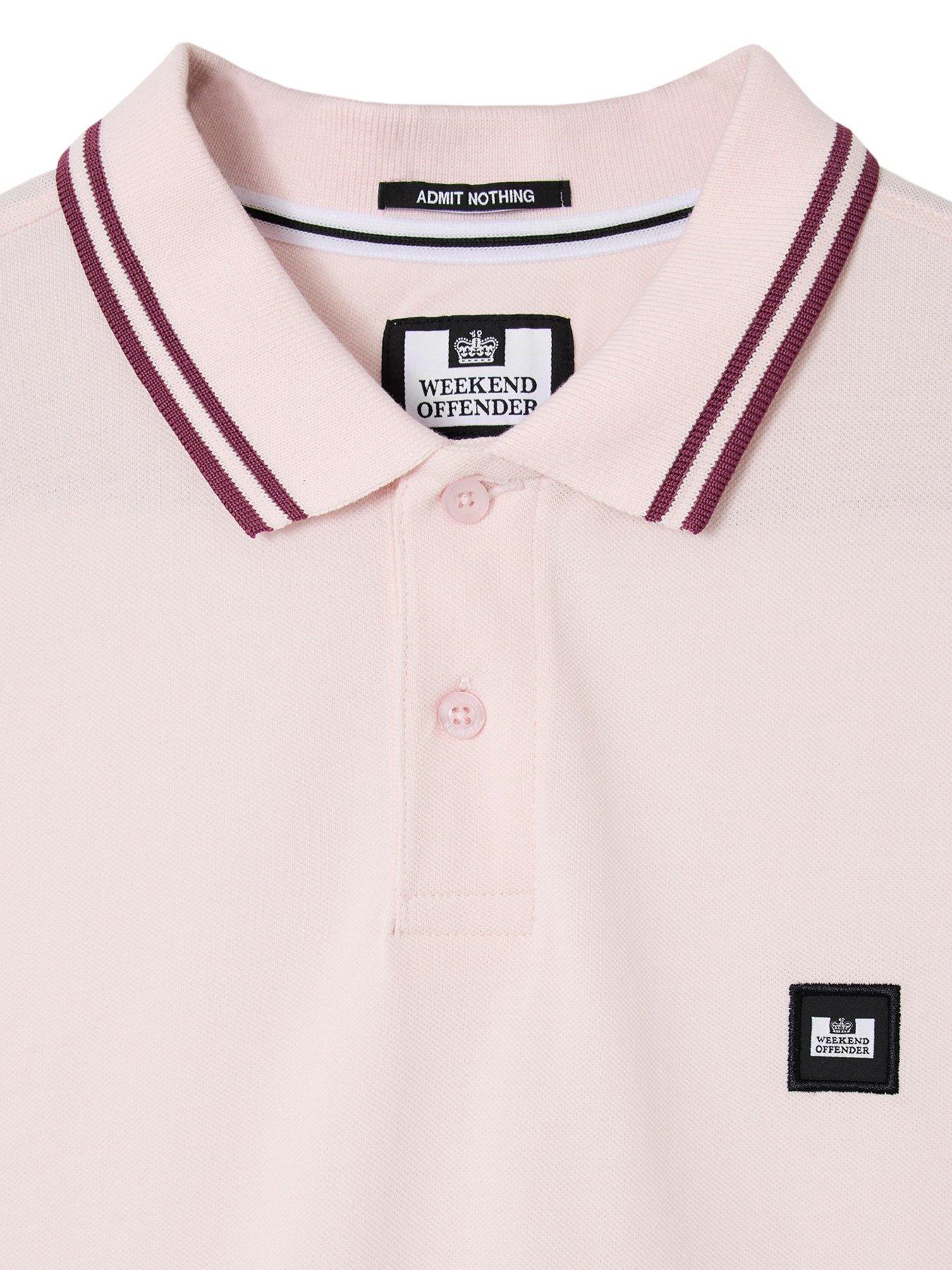Image 5 of 7 of Weekend Offender Levanto Short Sleeve Polo Shirt - Light Pink