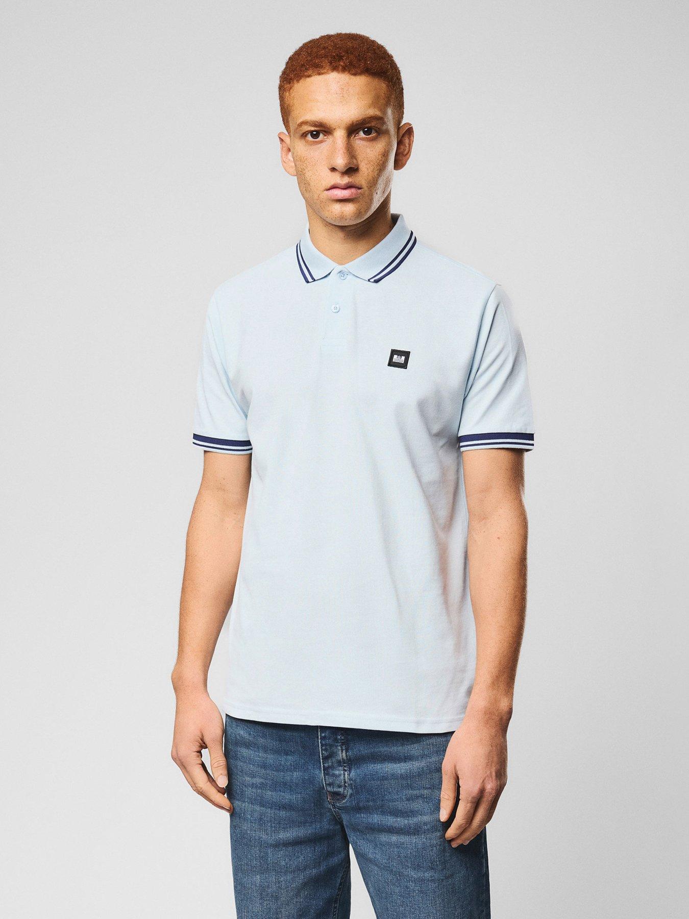 Image 1 of 6 of Weekend Offender Levanto Short Sleeve Polo Shirt - Light Blue