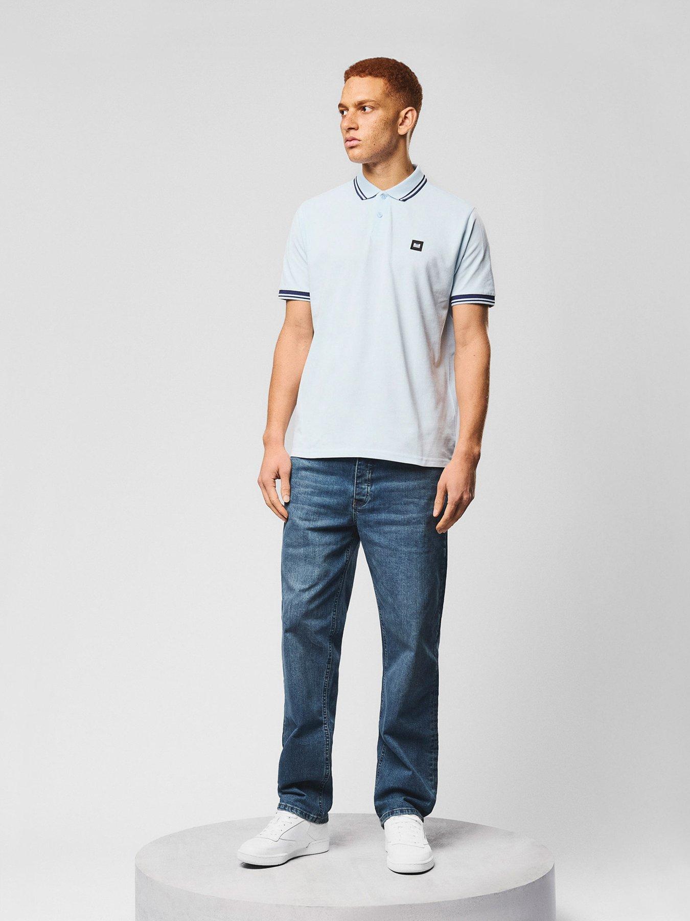 Image 2 of 6 of Weekend Offender Levanto Short Sleeve Polo Shirt - Light Blue