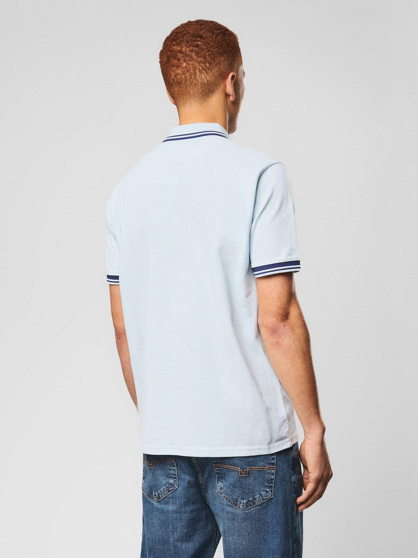 Image 3 of 6 of Weekend Offender Levanto Short Sleeve Polo Shirt - Light Blue