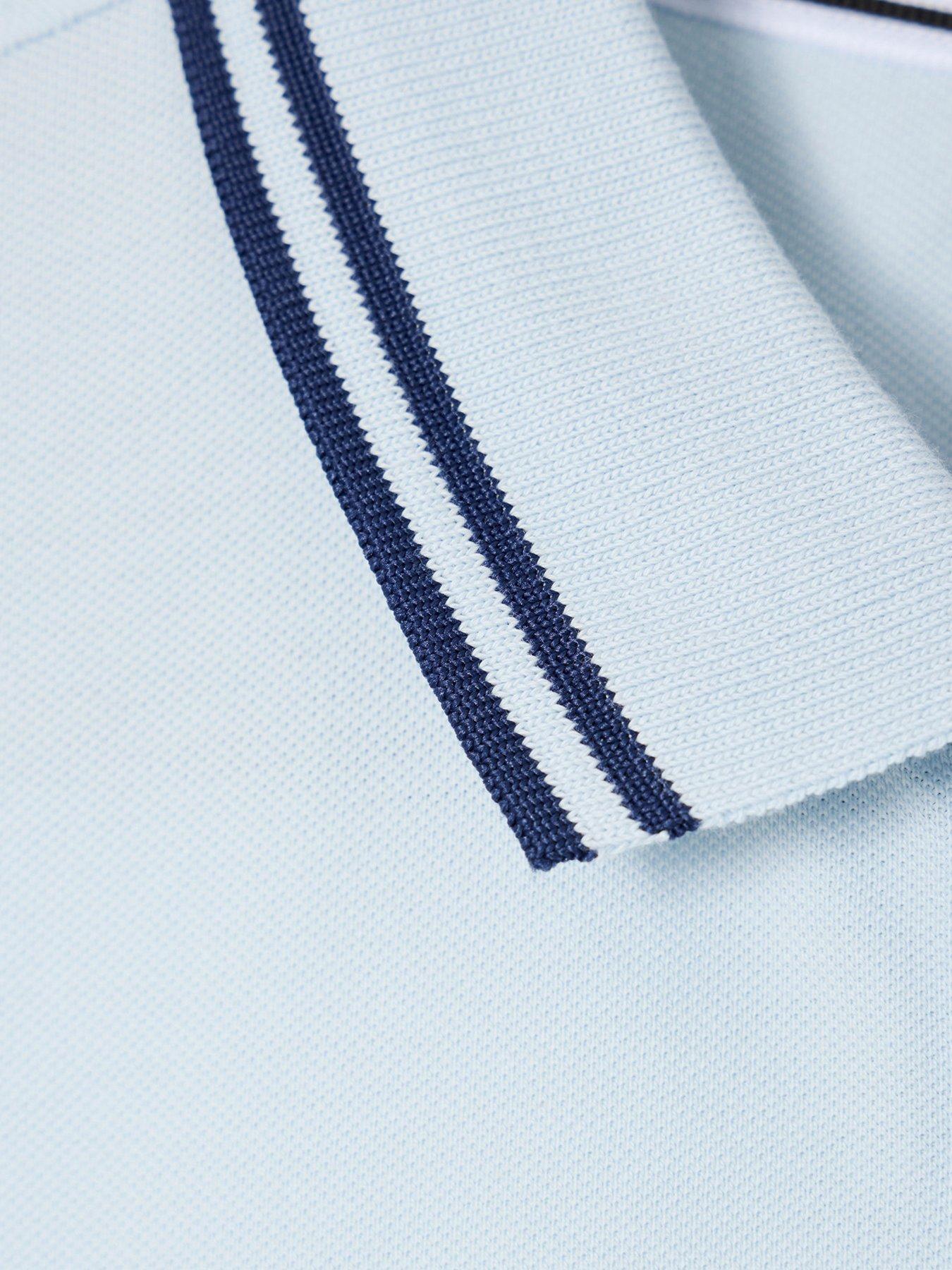 Image 5 of 6 of Weekend Offender Levanto Short Sleeve Polo Shirt - Light Blue