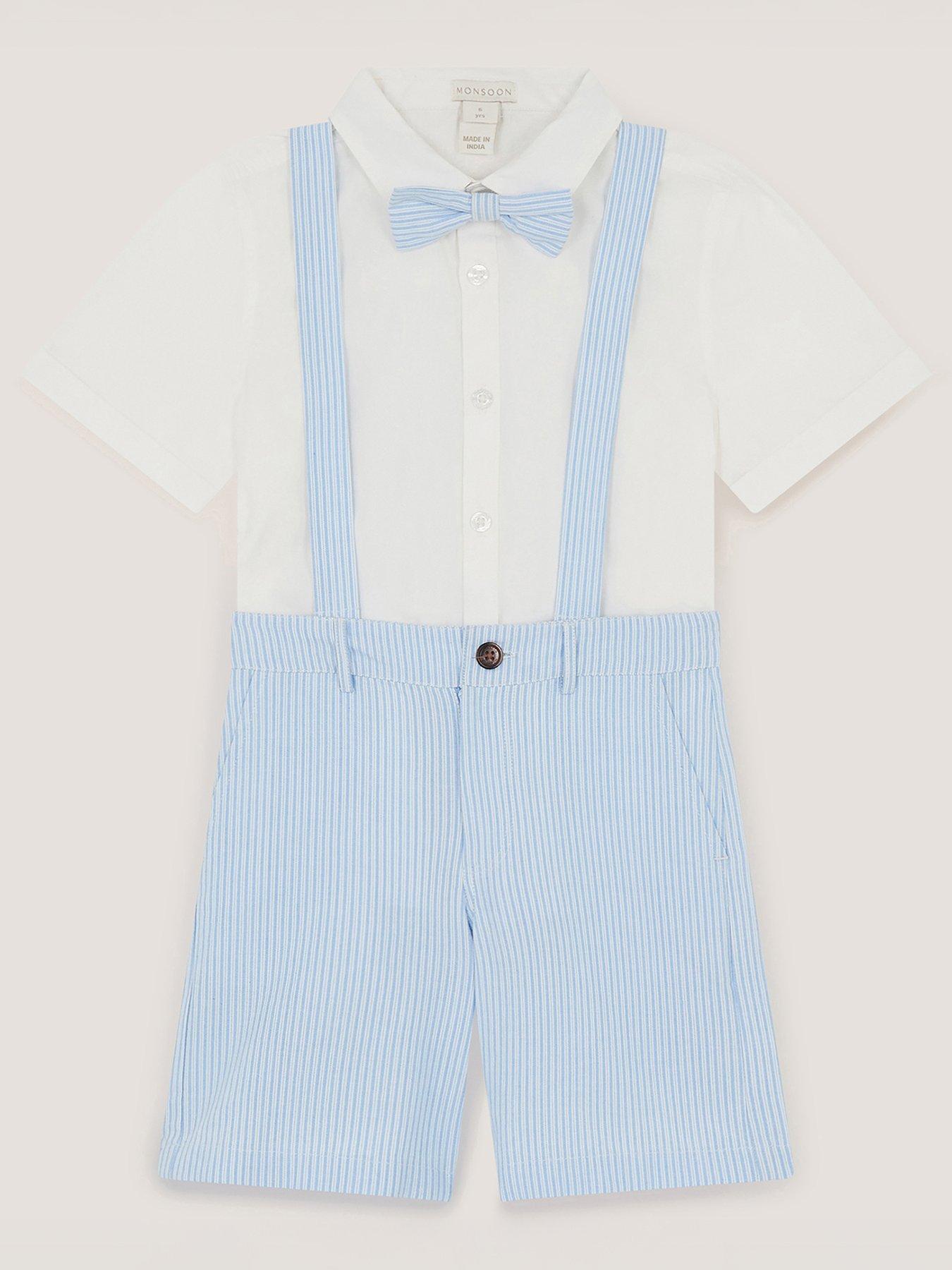 Monsoon Boys Theo Stripe Short Set - Blue
