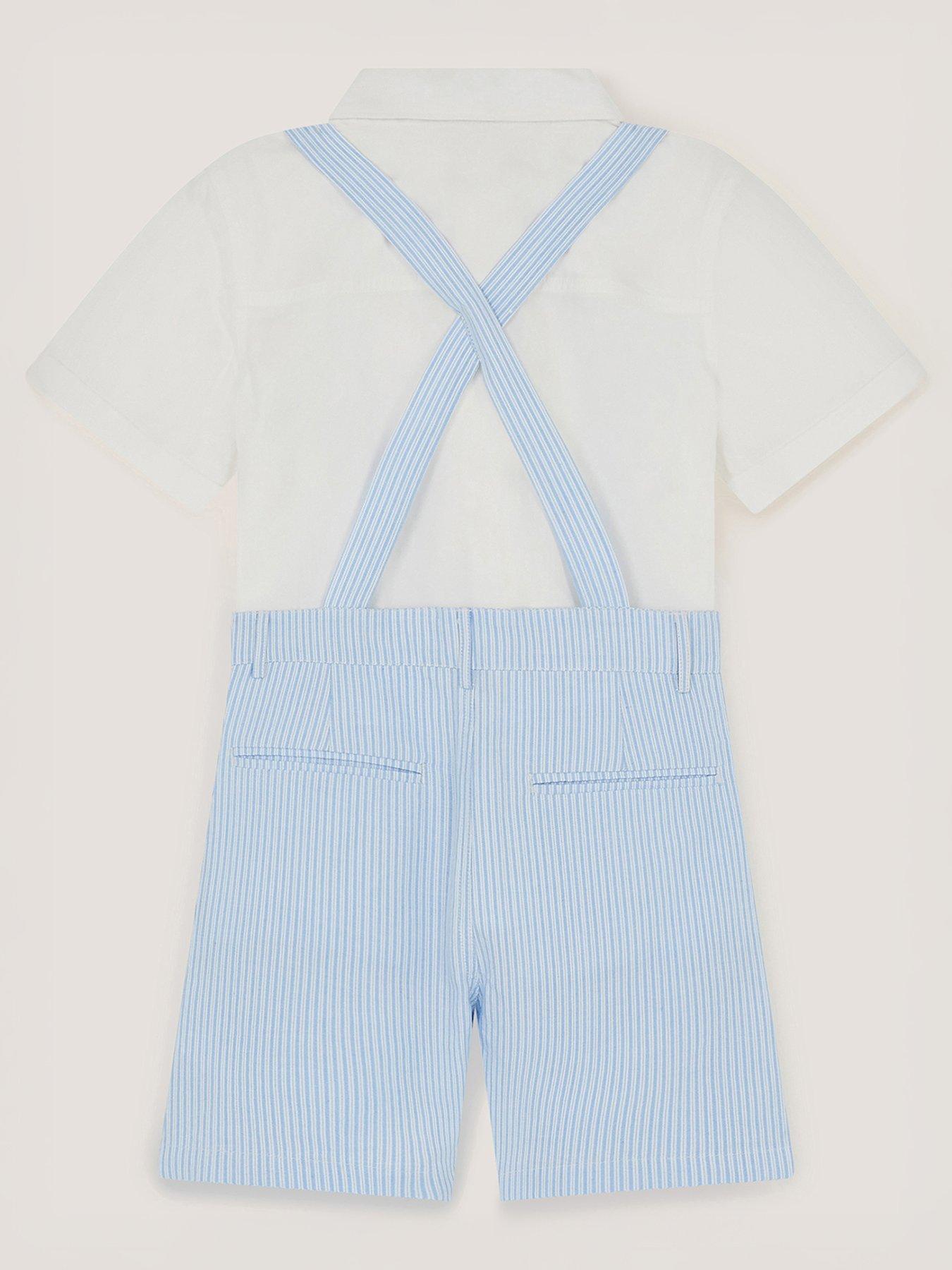  image of monsoon-theo-3-piece-stripe-short-suit-with-braces-blue