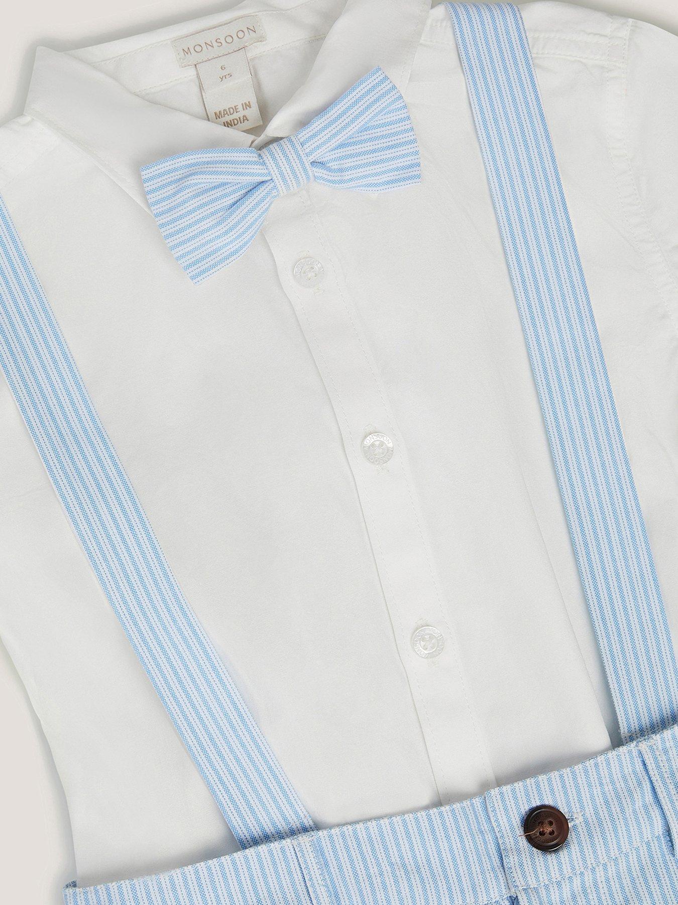  image of monsoon-theo-3-piece-stripe-short-suit-with-braces-blue