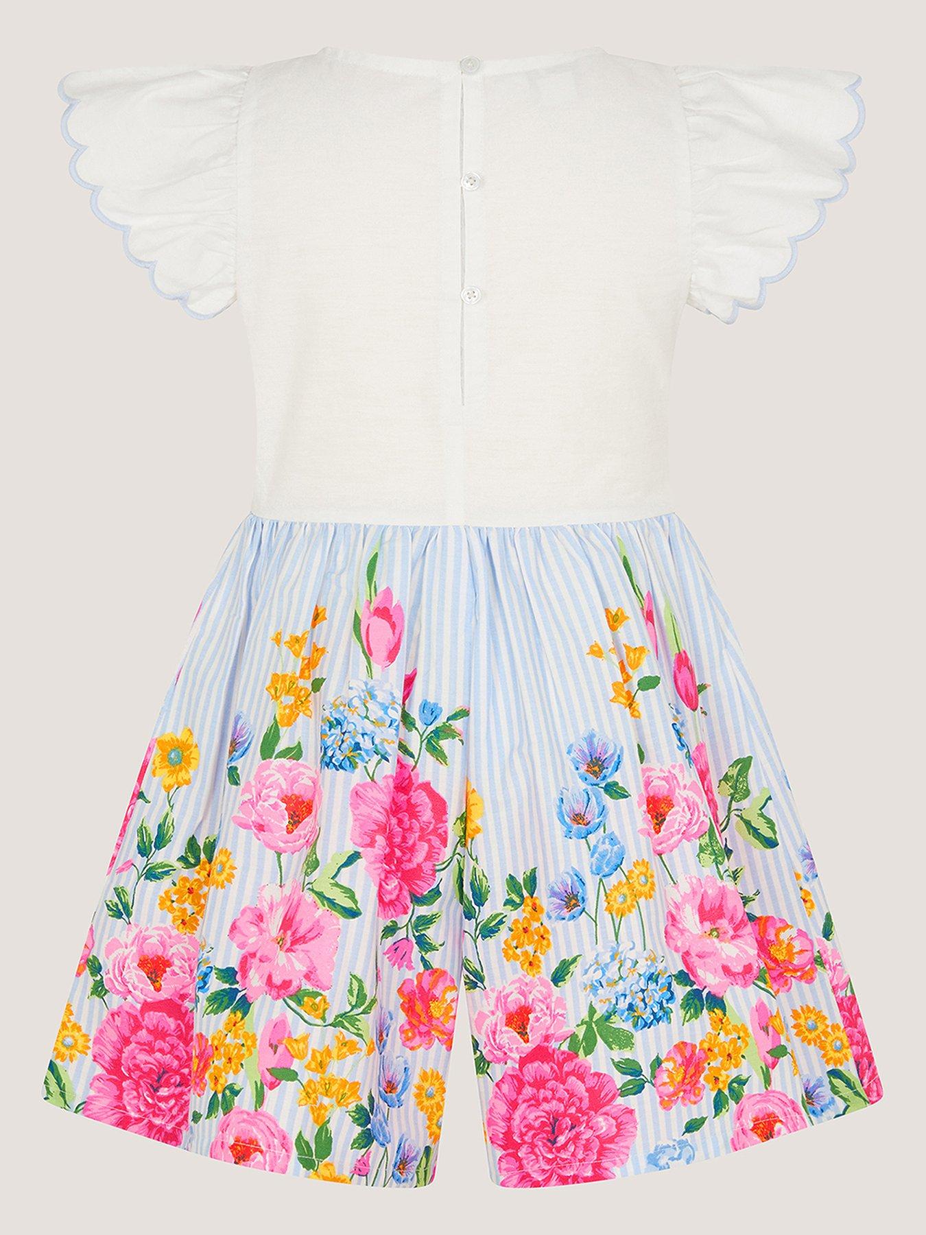  image of monsoon-girls-tick-bloom-playsuit-blue