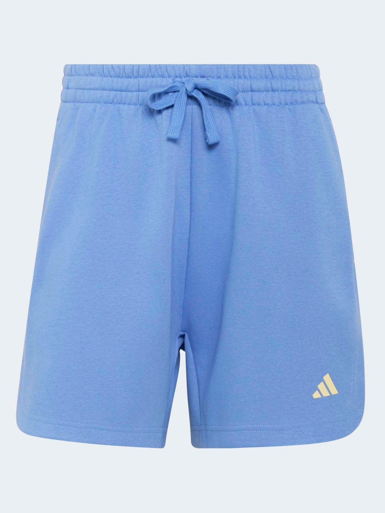 Image 6 of 6 of adidas Sportswear Womens 3 Stripe Fleece Shorts - Blue