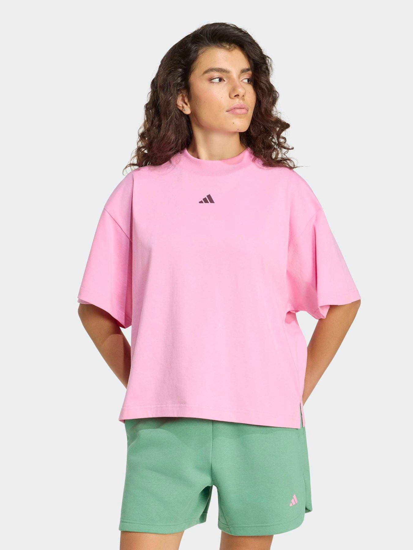 Image 2 of 6 of adidas Sportswear Womens 3 Stripe Gfx T-shirt - Pink
