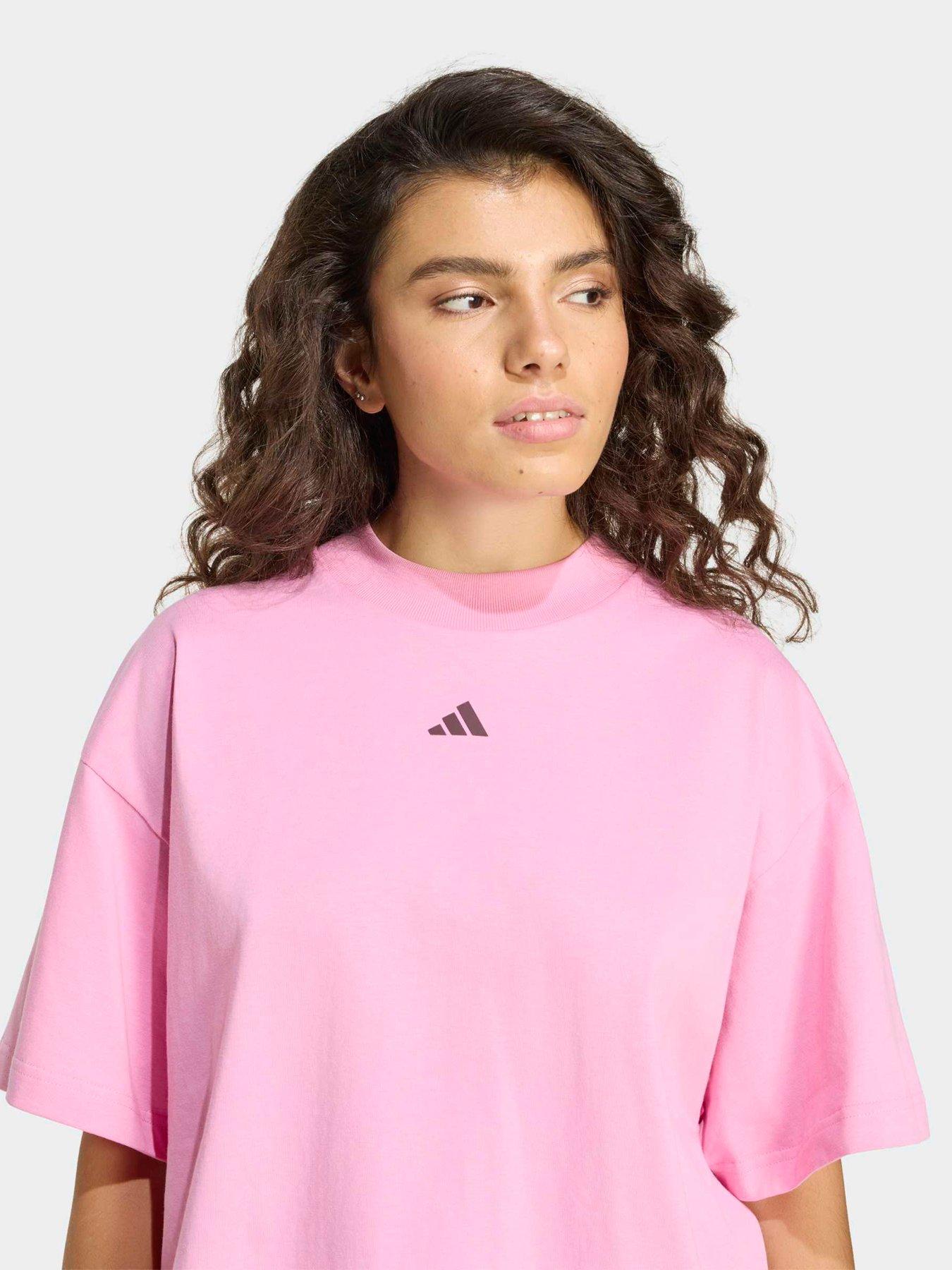 Image 4 of 6 of adidas Sportswear Womens 3 Stripe Gfx T-shirt - Pink
