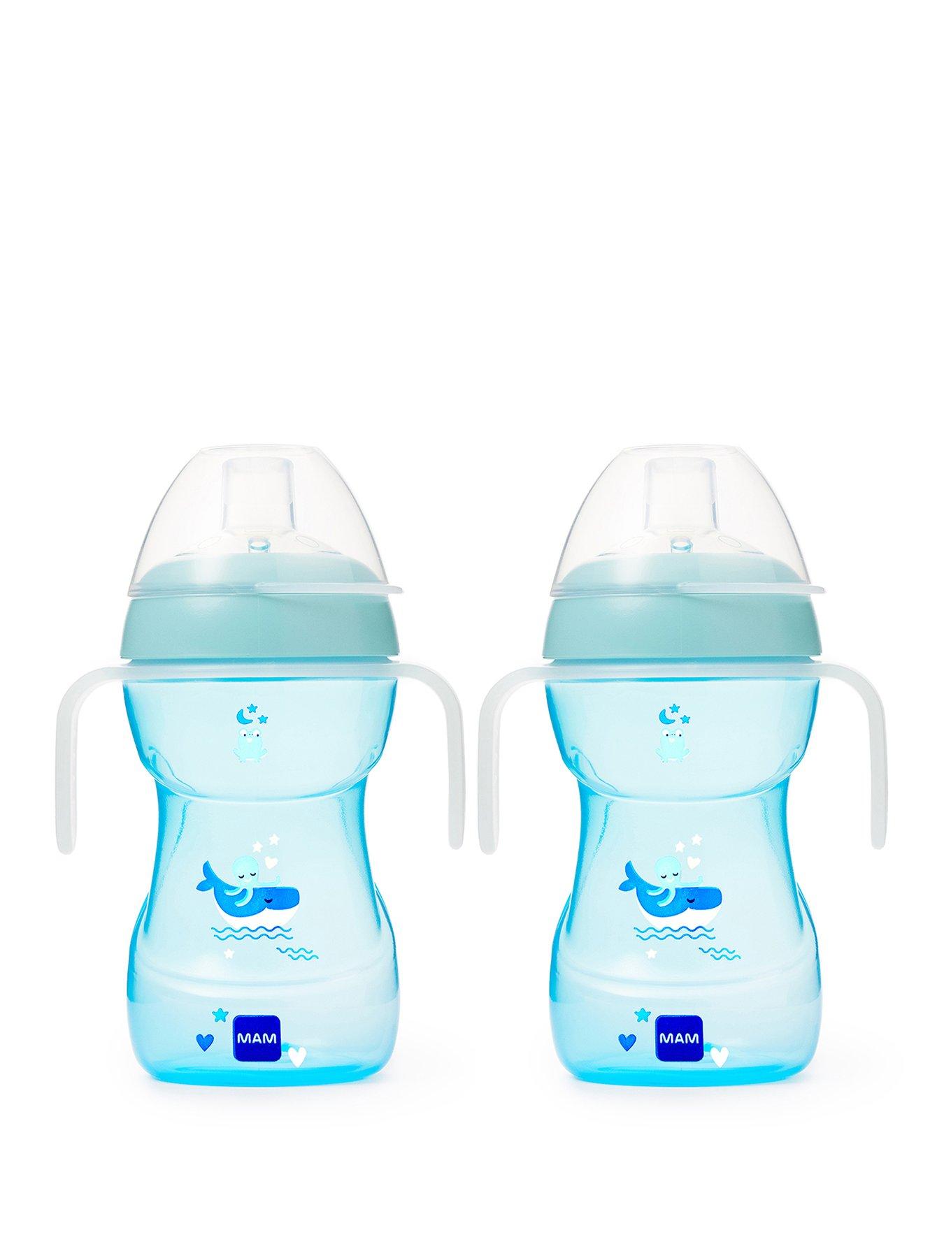 MAM Fun To Drink Cup 270ML & Glow Handles - Blue 2 PACK