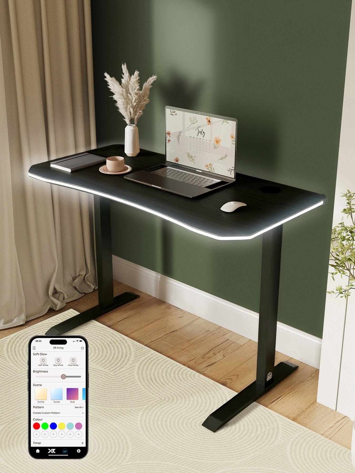 XR Living Oka Office Desk with Wireless Charging and App Controlled LED Light - 140x60