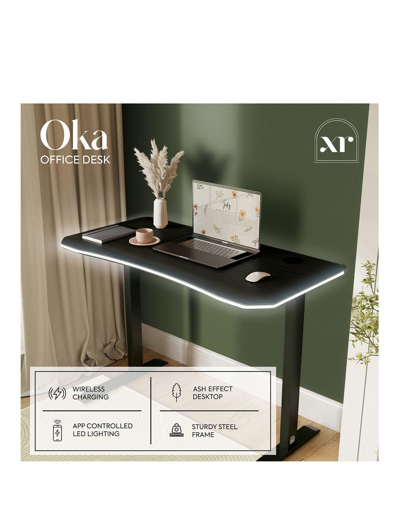  image of xr-living-oka-office-desk-with-wireless-charging-and-app-controlled-led-light-140x60