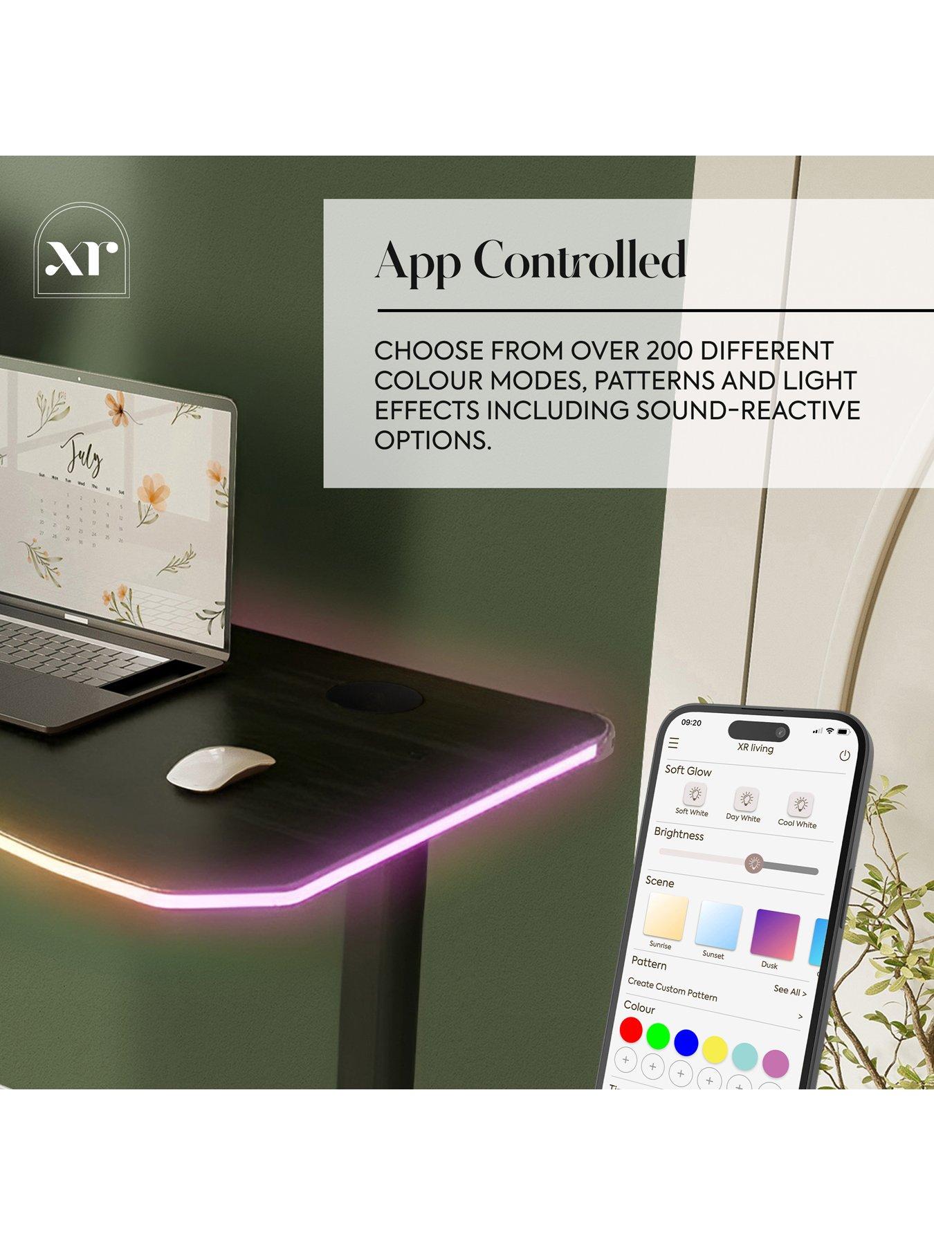 image of xr-living-oka-office-desk-with-wireless-charging-and-app-controlled-led-light-140x60