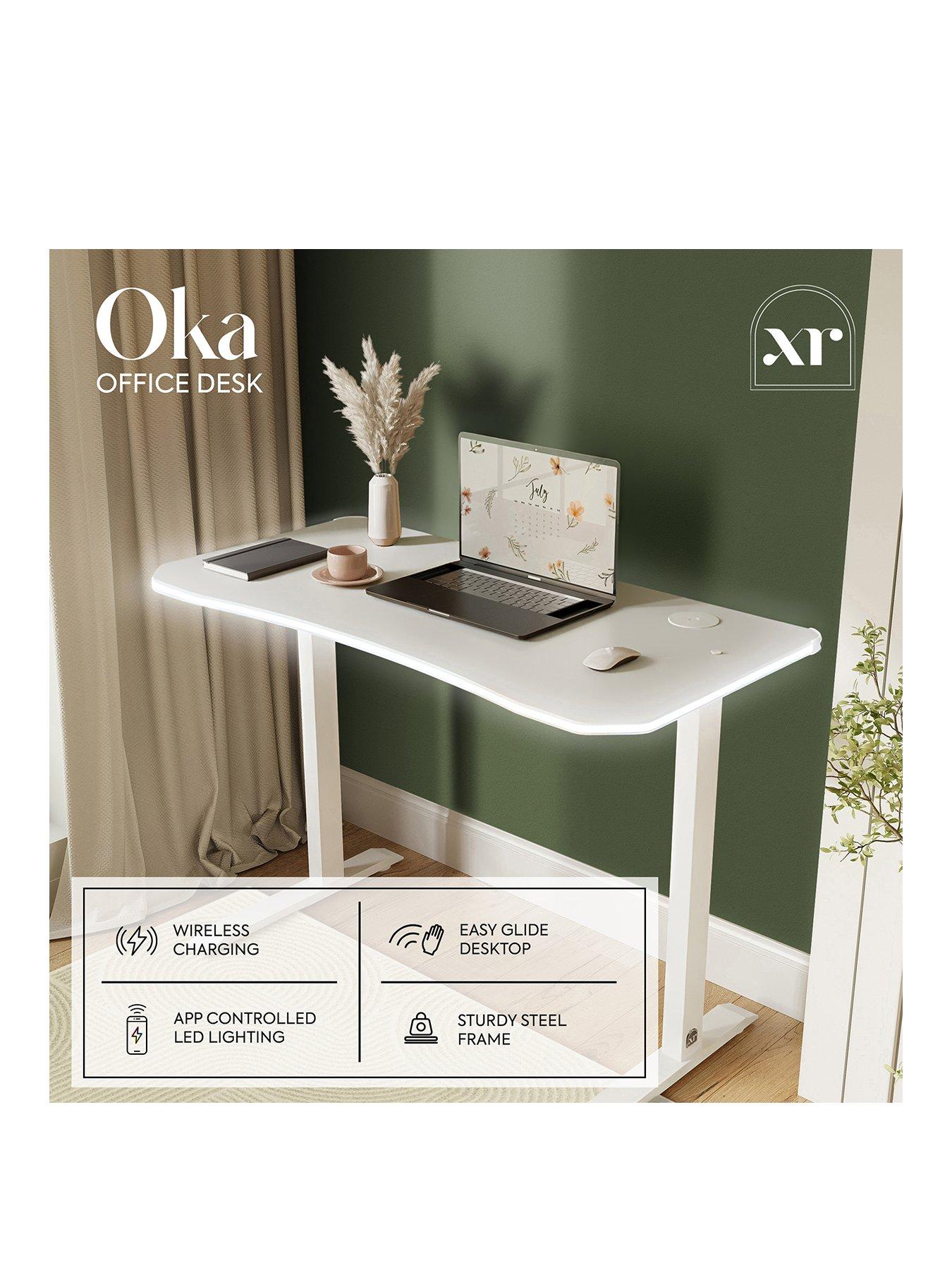 Image 2 of 7 of XR Living Oka Office Desk with Wireless Charging and App Controlled LED Light - 110x55